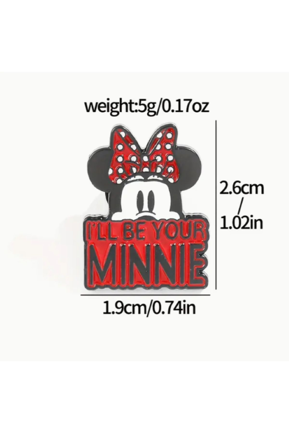 MAURA LIYUZA "I'LL Be Your Mickey" / "I'LL Be Your Minnie" Yazılı Sevimli Mickey Mouse/Minnie Mouse Tasarım Broş