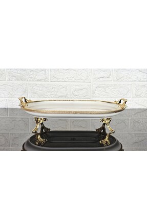 atabey home PORSELEN BÜYÜK SADE KAYIK SUNUMLUK DÖKÜM GOLD ÇERÇEVELİ VE KÜÇÜK ...