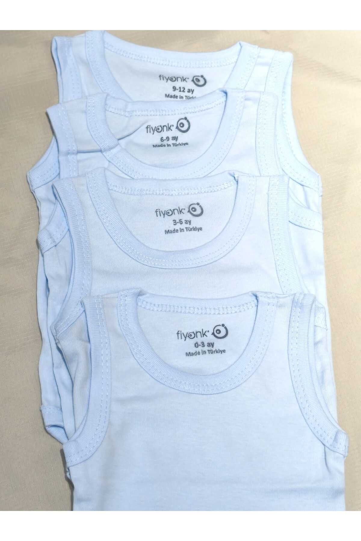 FİYONK %100 PAMUK 4lü Bebek Body Çıtçıtlı 3-6-9-12 ay 4 Beden