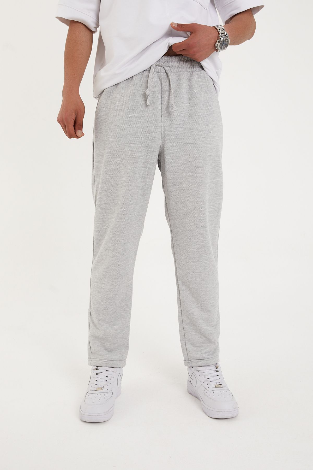 Pavotti Erkek Pantolon Bel Lastikli Likralı Paça Katlamalı Jogger Model