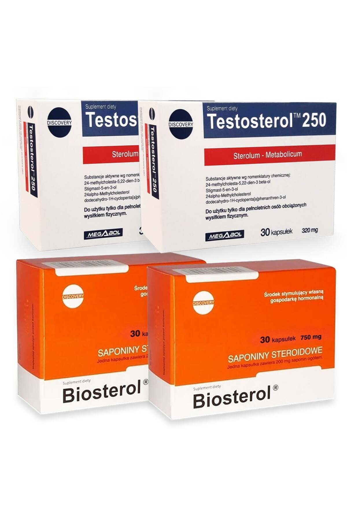 megabol Pachet Biosterol, 2 Buc Plus Testosterol 2 Buc - One Size