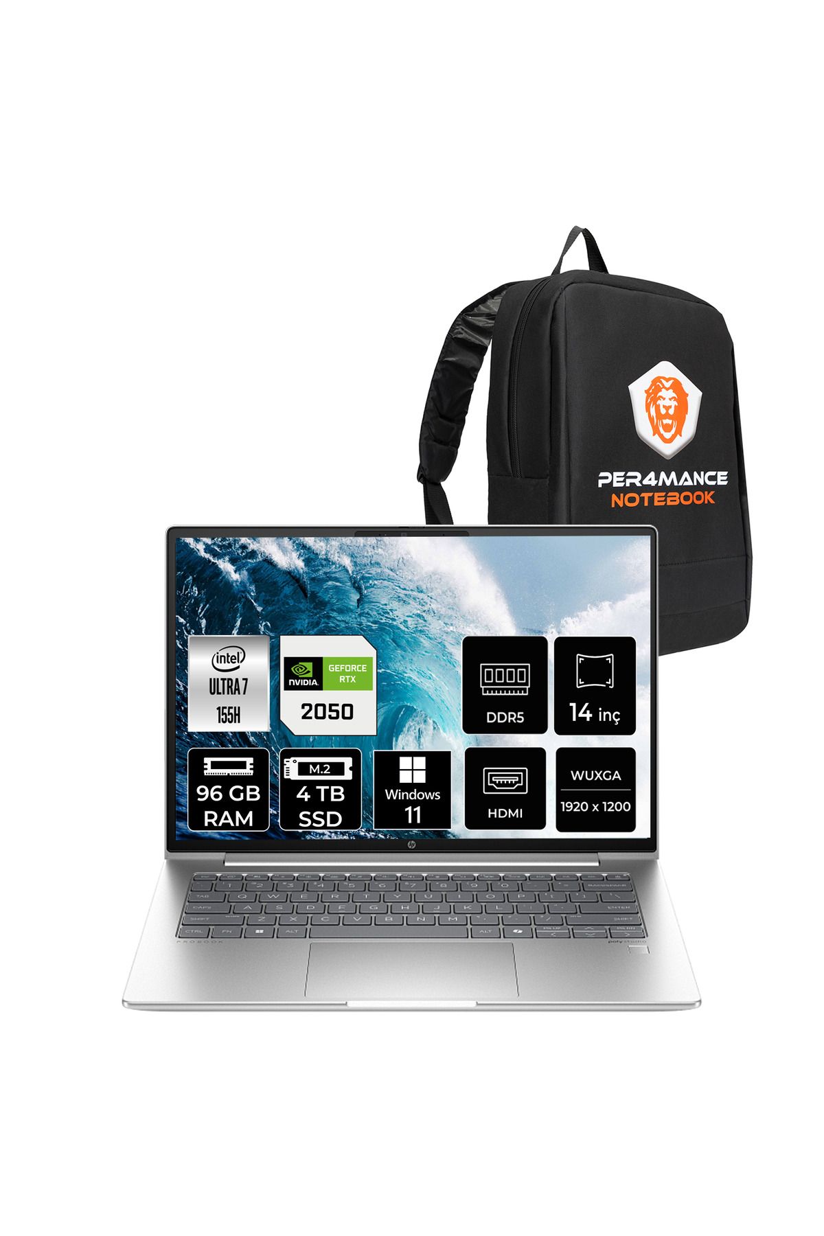 HP ProBook 440 G11 Ultra7 155H 96GB 4TB SSD RTX2050/4GB 14'' WUXGA W11P Dizüstü Bilgisayar & ÇANTA