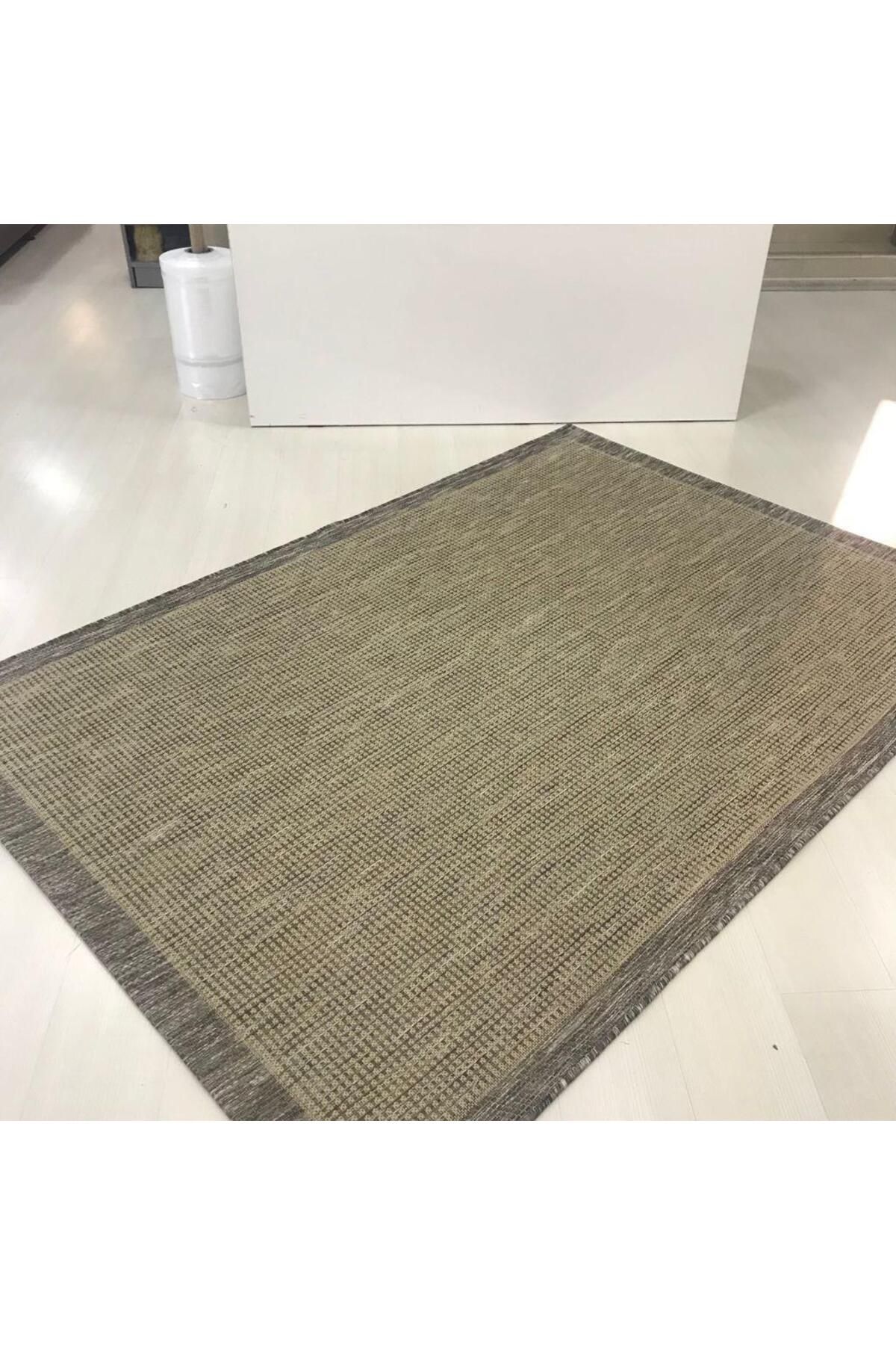 Halıcı Mustafa Jüt Sisal Halı 9509 Gri Siyah Serisi Salon Oturma Yatak Odası Halısı