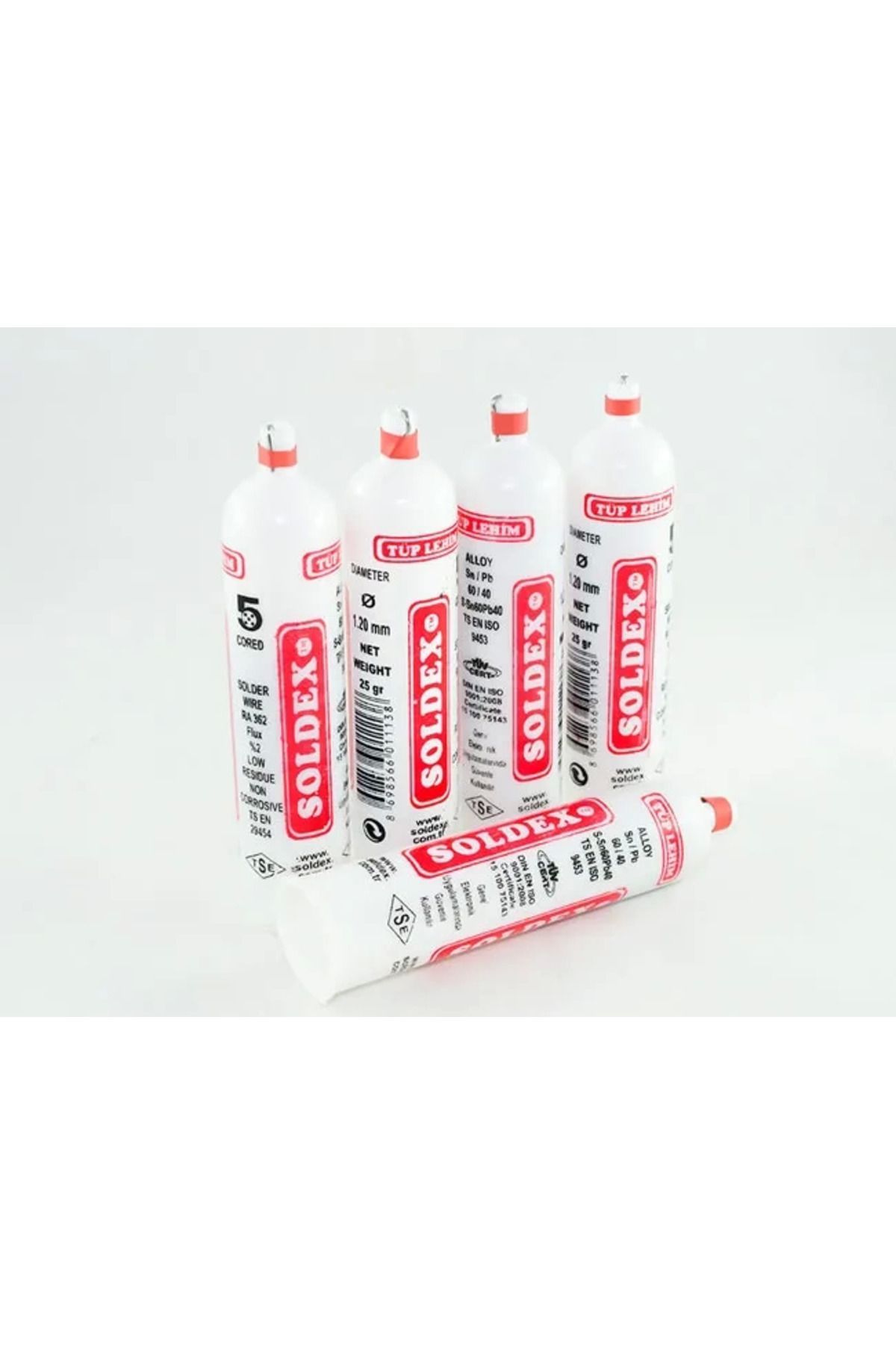 ÇERÇİCİ Tüp Lehim 1,2 Mm 25 Gr - 5 Kanallı, Sn:60 / Pb:40