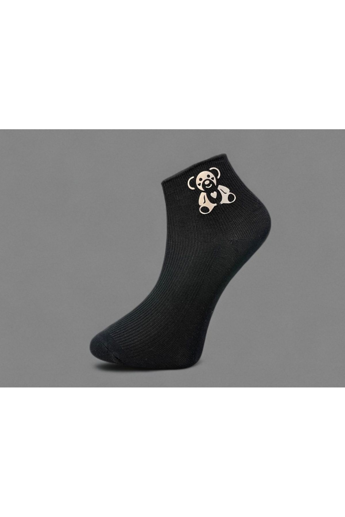 LAV SOCKS 5'li Ayıcık baskılı Kadın patik çorap