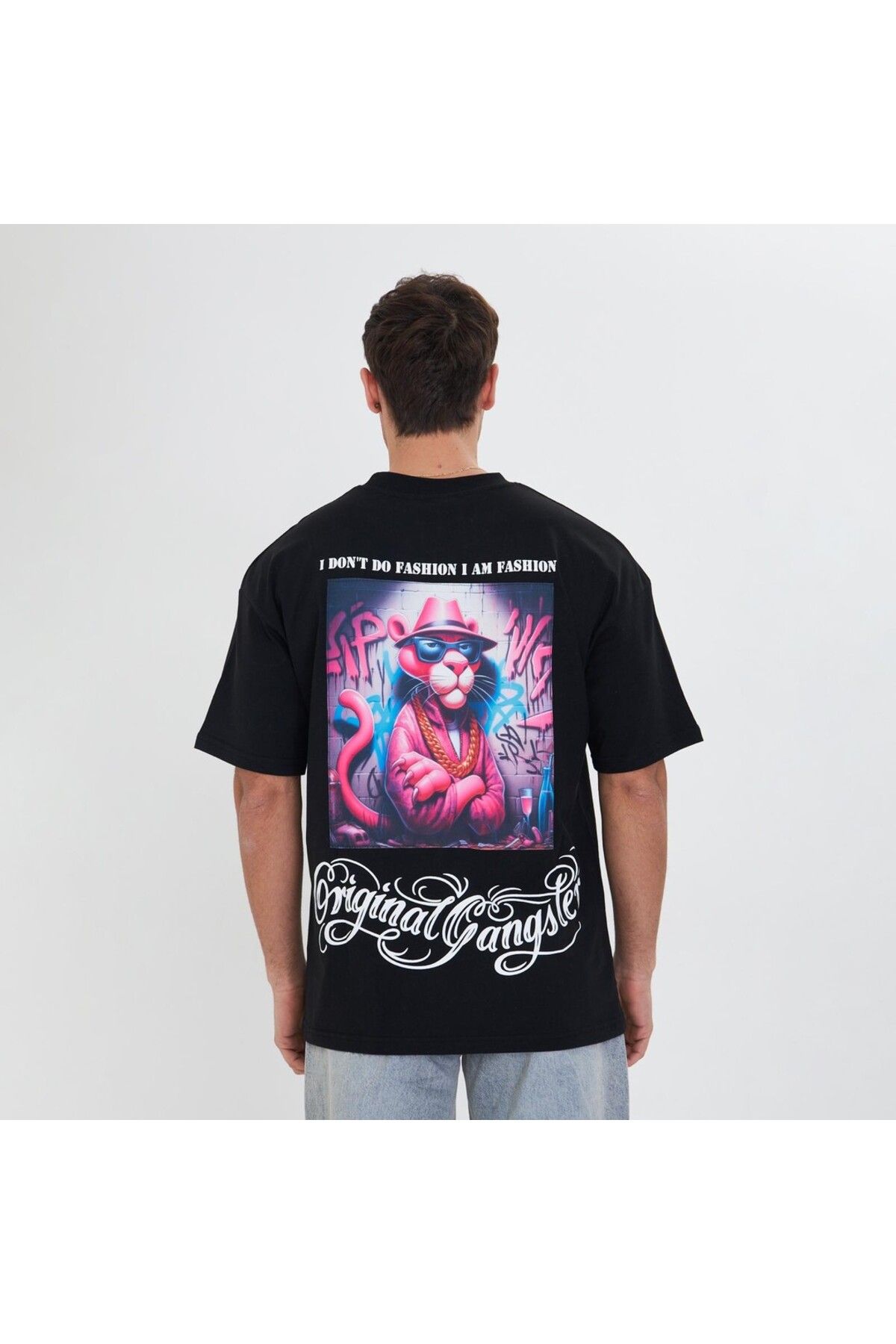 boliwear Oversize Unisex Pink Panter T- Shirt