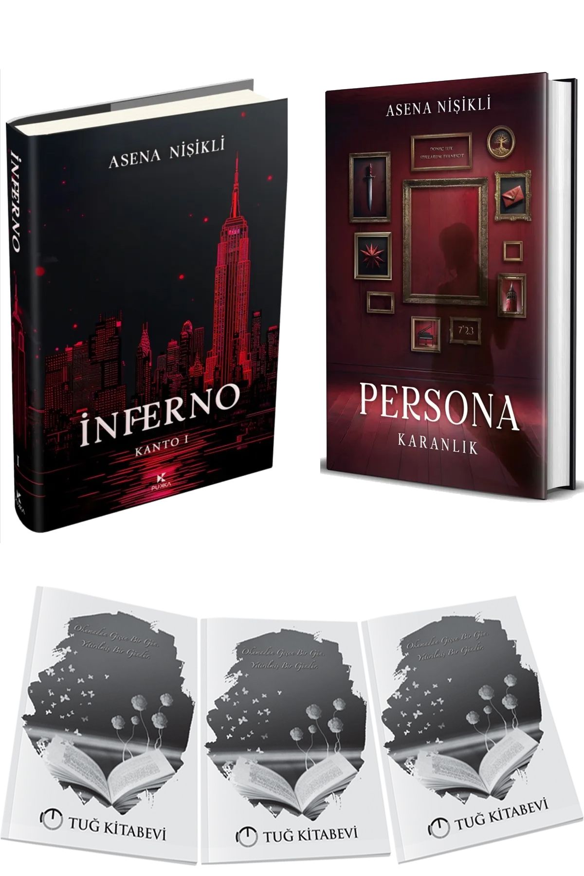 Pukka yayınları İnferno Kanto I ve Persona Karanlık Ciltli 2li Set Asena Nişikli + Hediyeli