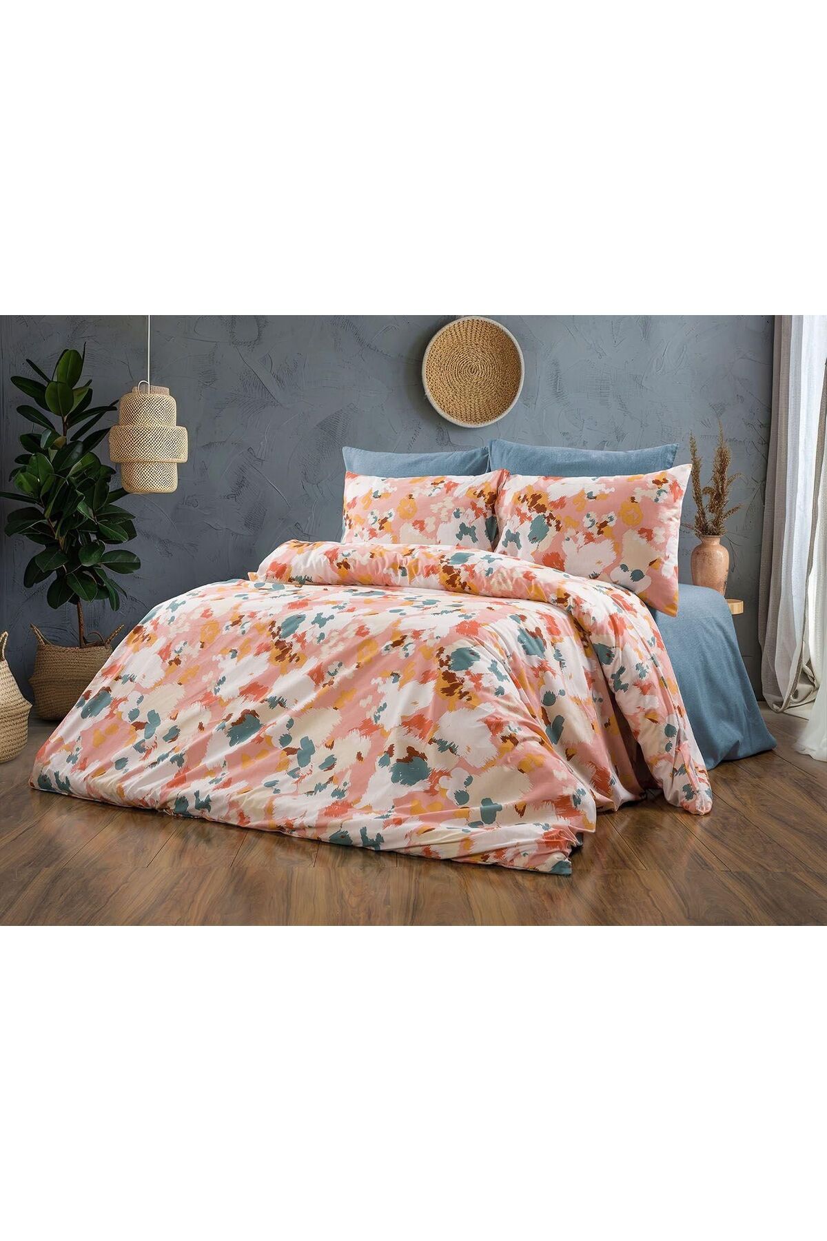 Elvira Home Collection Eh Pamuklu Çift Kişilik Nevresim Takımı-Nevresim Seti-Nevresim Çarşaf Yastık Kılıfı-(Kutulu)
