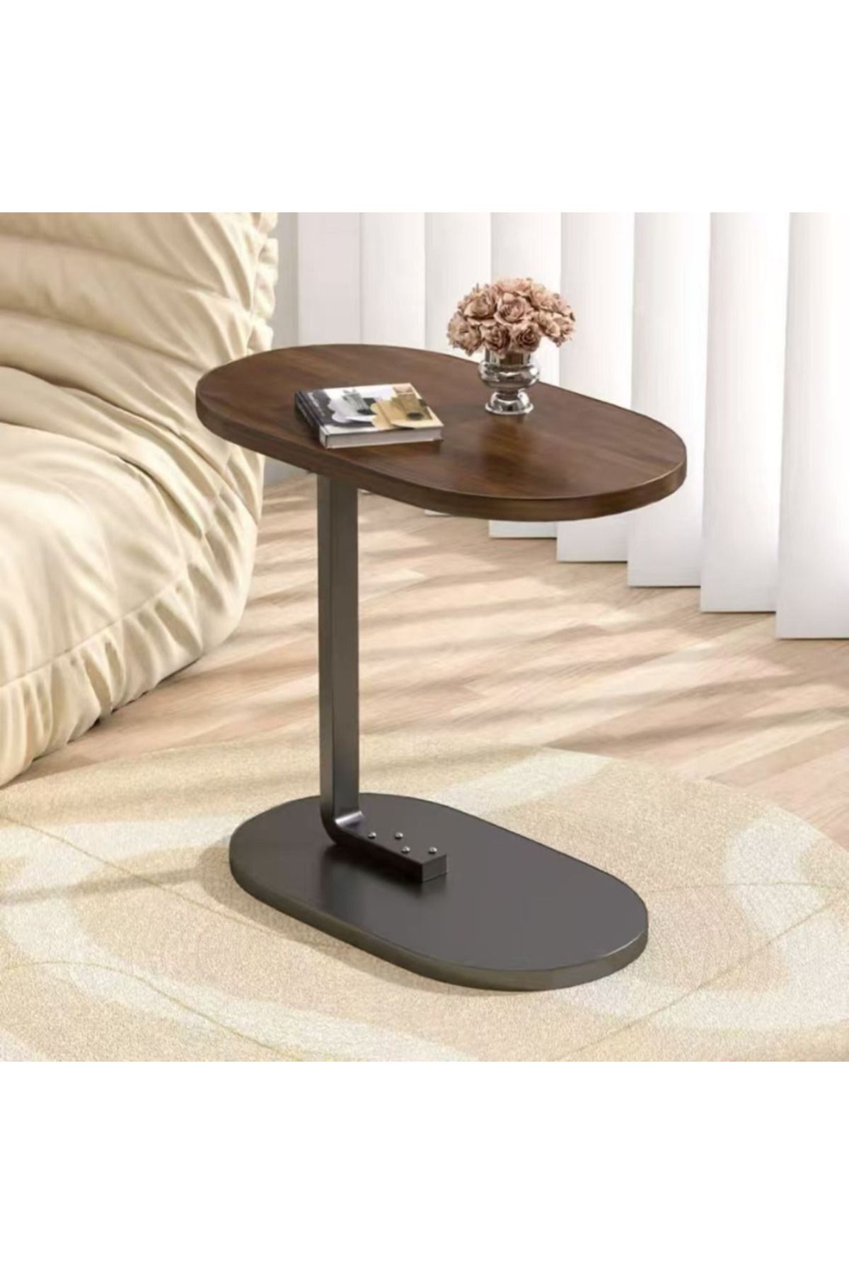Viyogo Masuta Dreptunghiulara Pentru Cafea, Mdf Cu Metal, 45 X 59.5 X 28 Cm, Maro Cu Negru - One Size