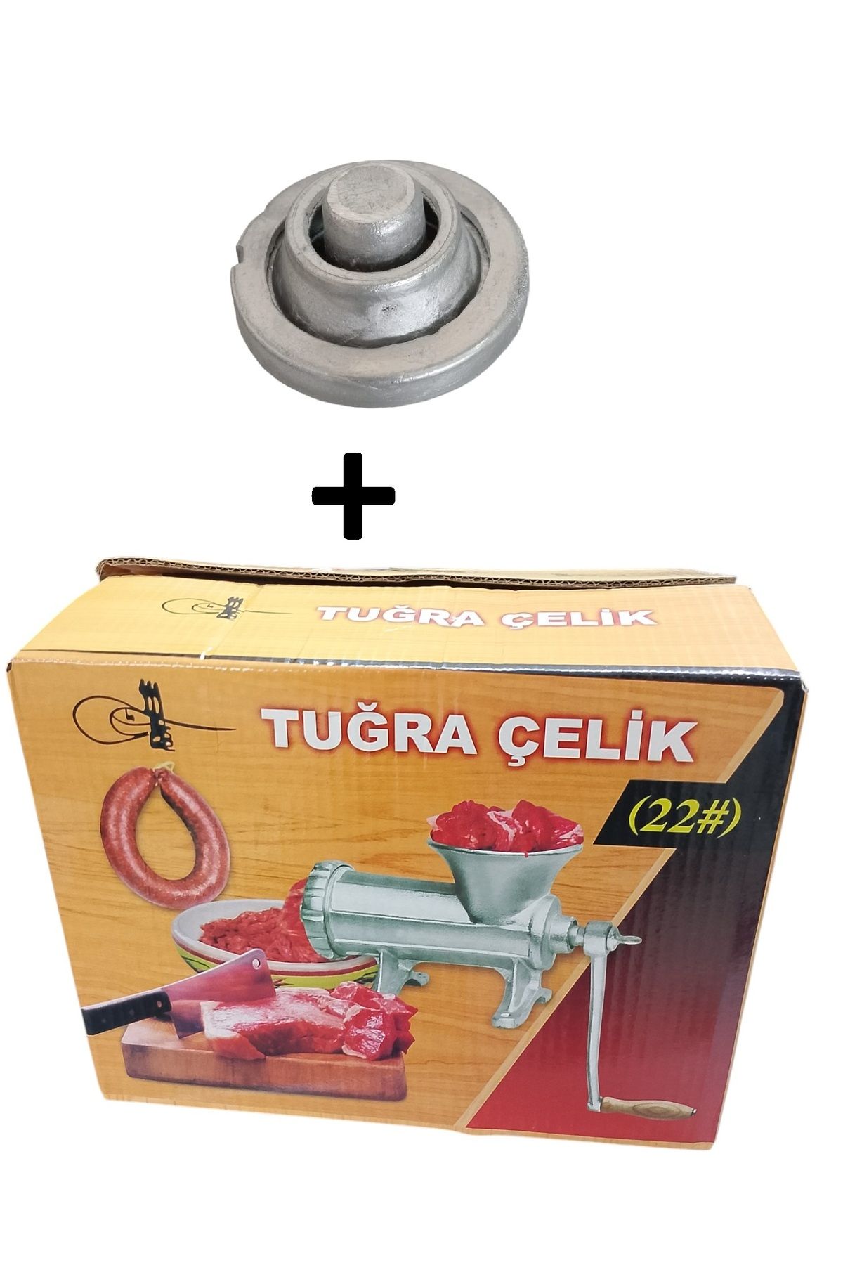 Russet #22 Numara Kıyma Makinesi (İÇLİ KÖFTE APARATI DAHİL) Kollu Et Kıyma Çekme Makinası, Pik Döküm