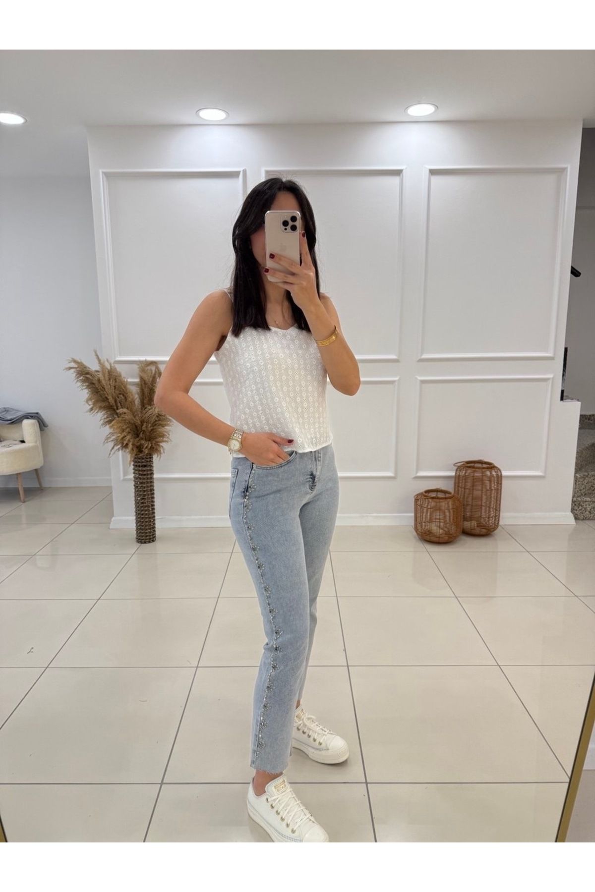 Butik Yanları Droplu Jean