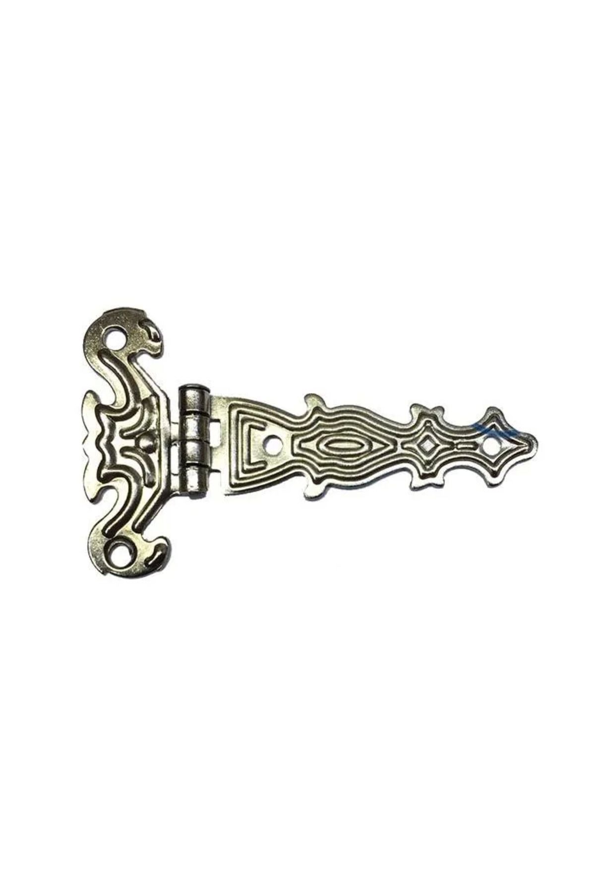 Esrion Dekoratif, Sac Tek Kuyruklu Menteşe - 40x68 Mm, Küçük, Nikel, 100 Adet
