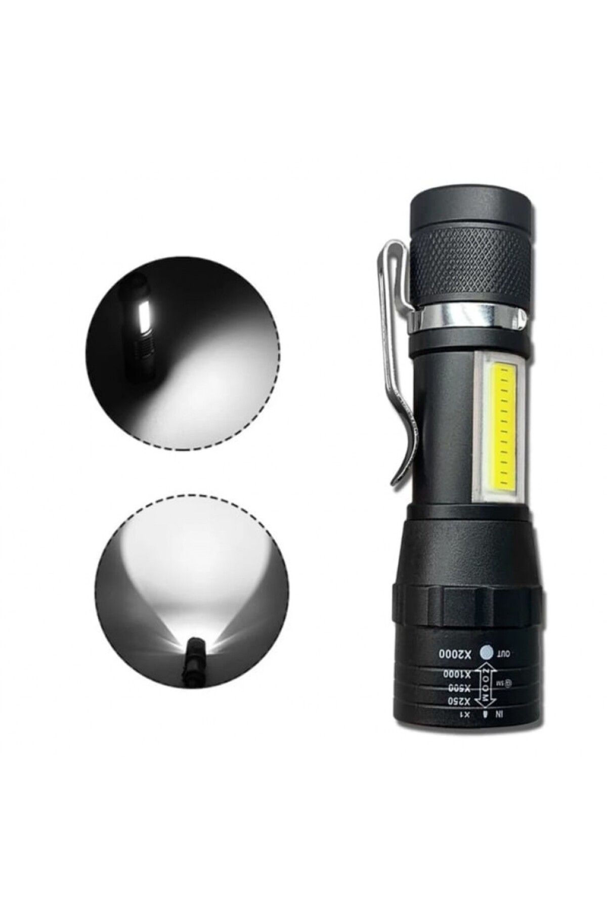 swilex Zoomlu Şarjli Cob Led Güçlü El Feneri WB-017