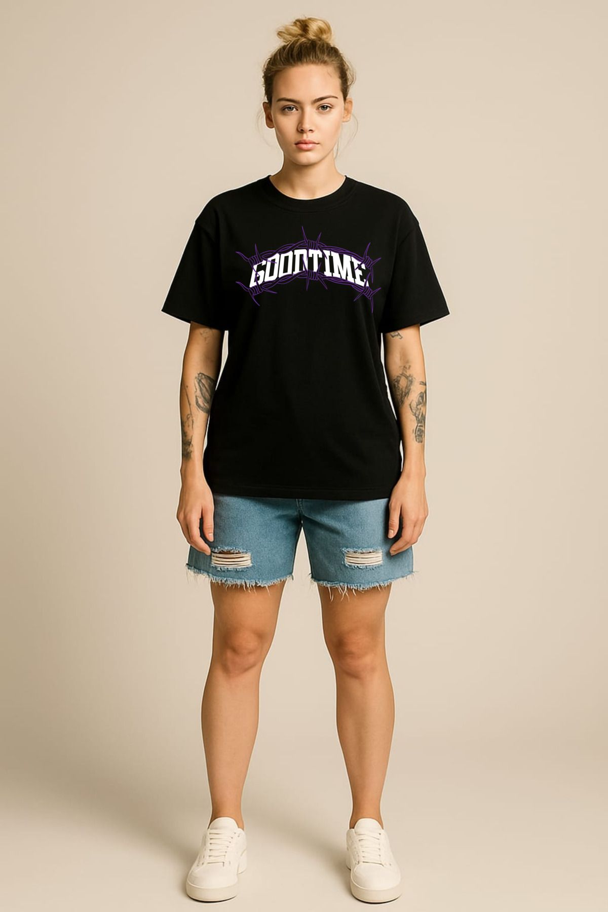 MAYK STREETWEAR OVERSIZE TSHIRT - UNISEX GOOD TIME BASKILI TSHIRT