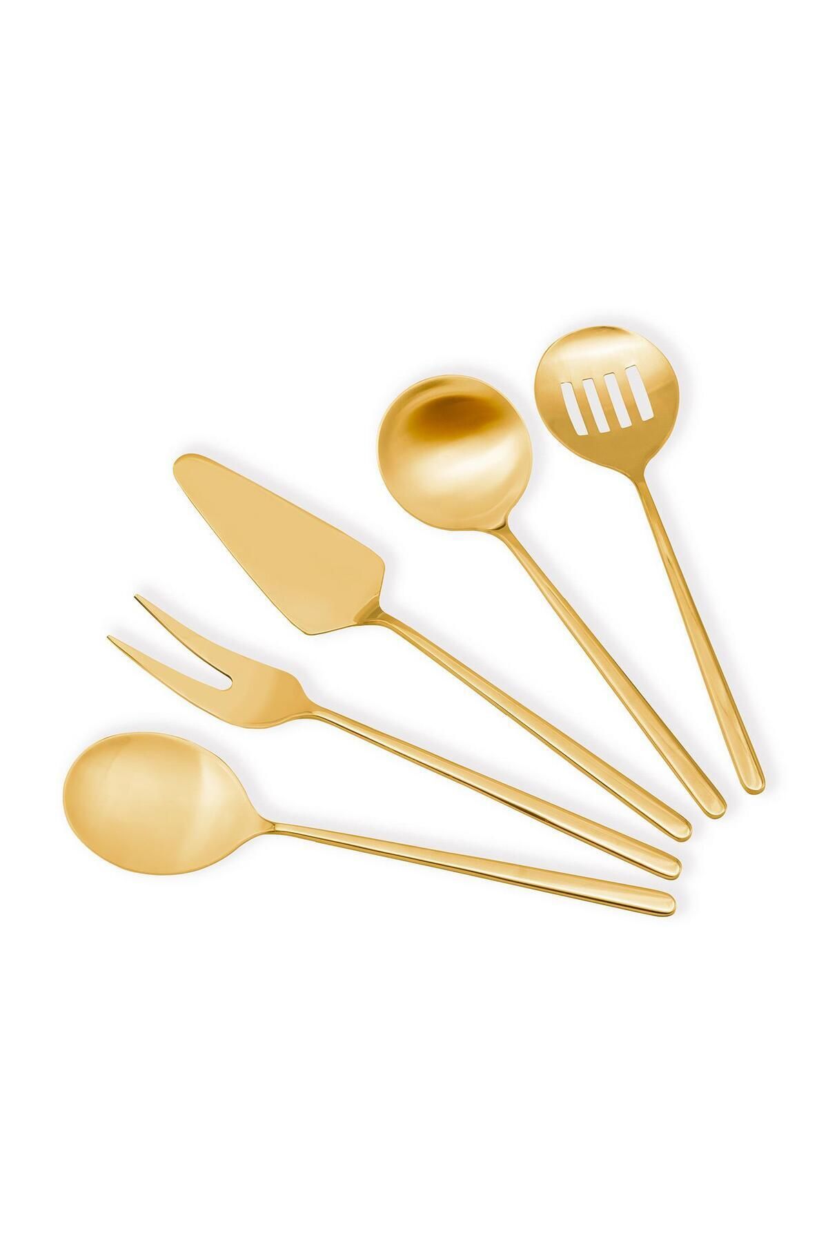 GUNES ZUCCACIYE Giallo Servis Seti Gold 5 Parça