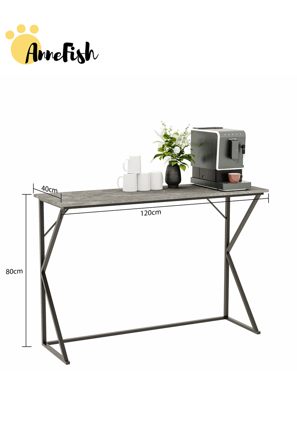 AnneFish-120*40*80cm Console Table Office Table Rustic Entryway Table Display Table Couch Hallway Entrance 6