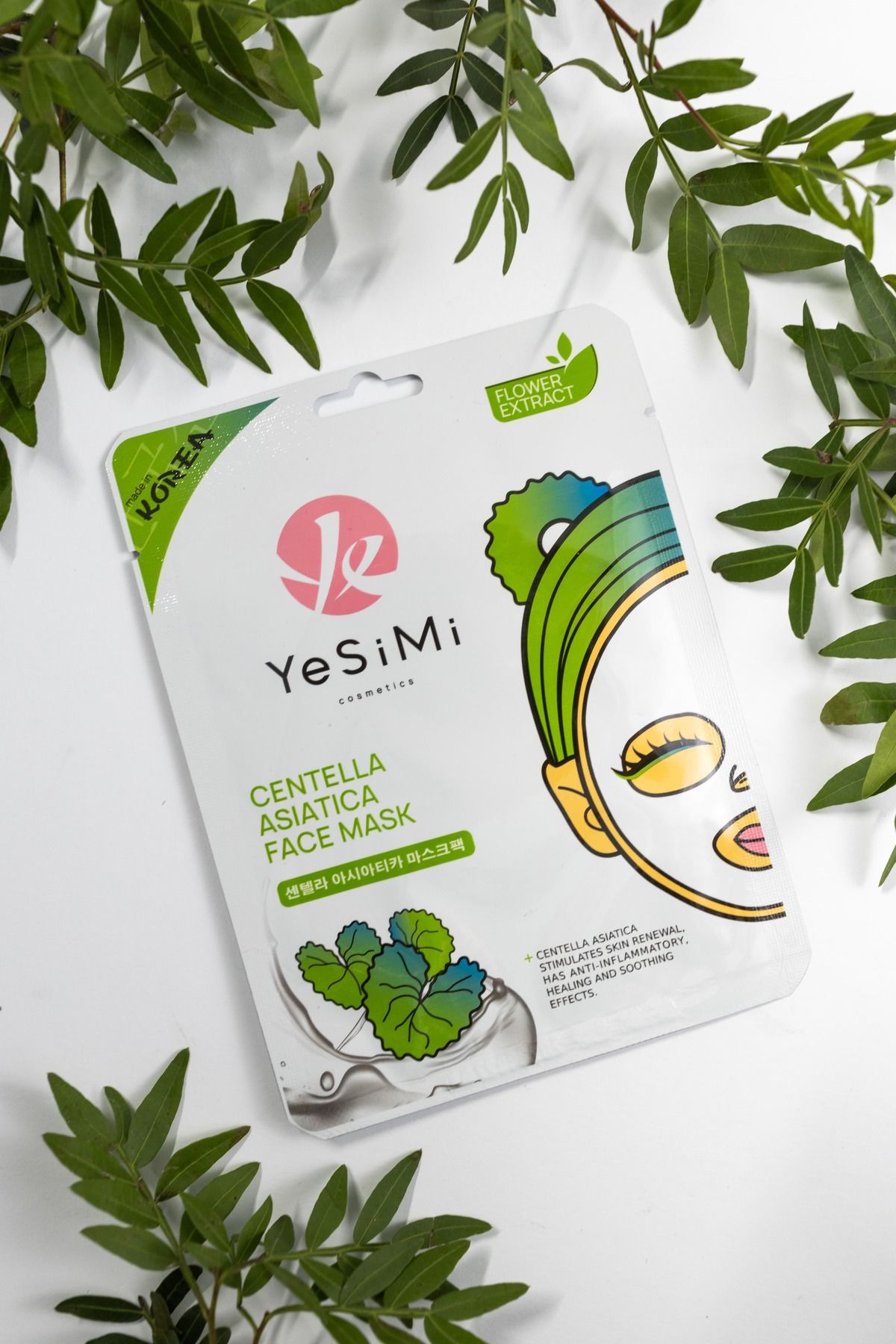 YesiMi Centella Asiatica Kore Yüz Maskesi Parlaklık Nemlendirme Gözenek Sıkılaştırıcı