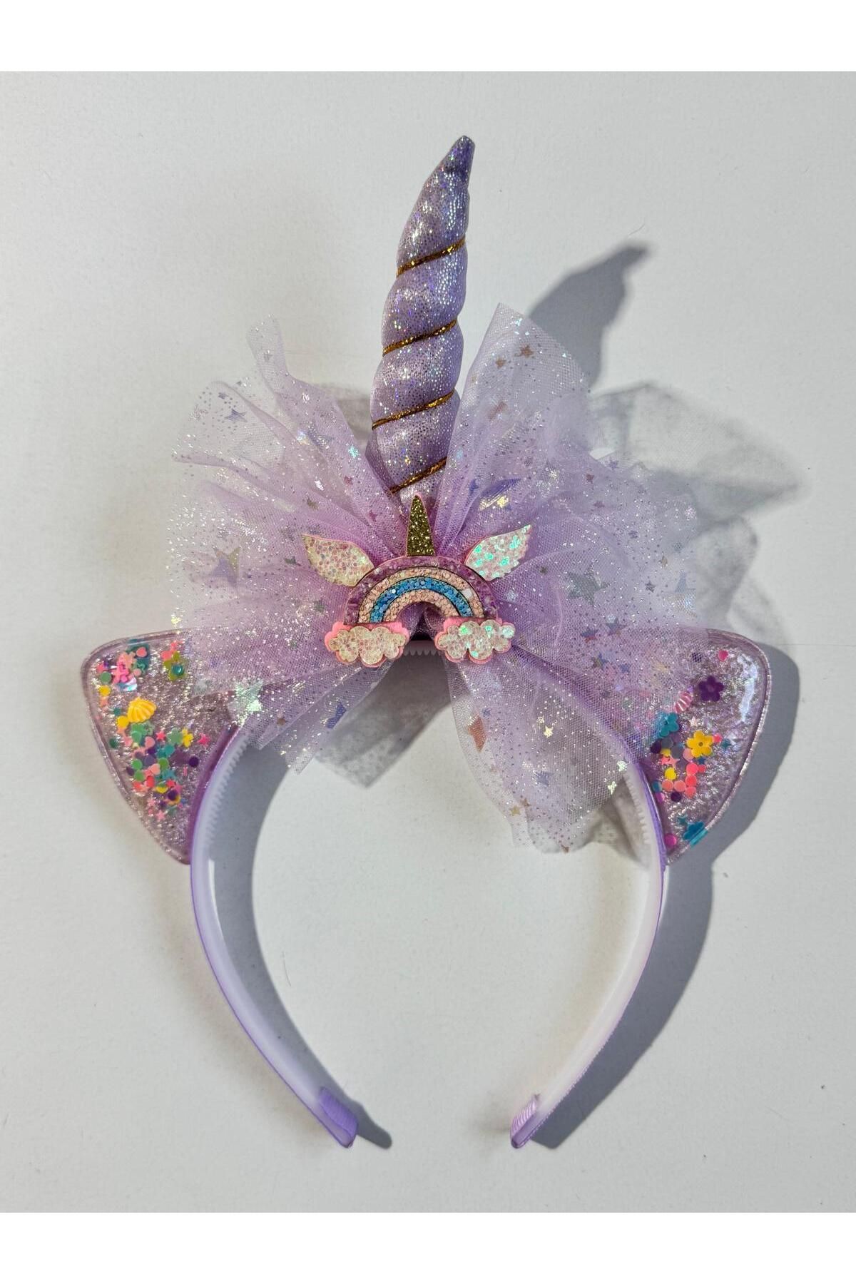Motebarn Wear Kız Çocuk Unicorn Tütü Gökkuşağı Taç Mor
