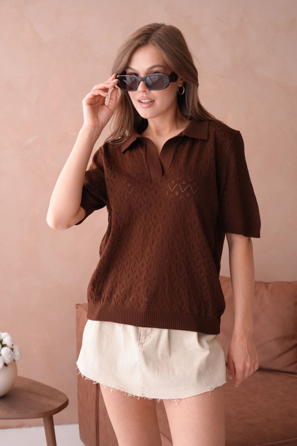 Park Karon Polo Yaka Kısa Kol Salaş Yazlık T-Shirt