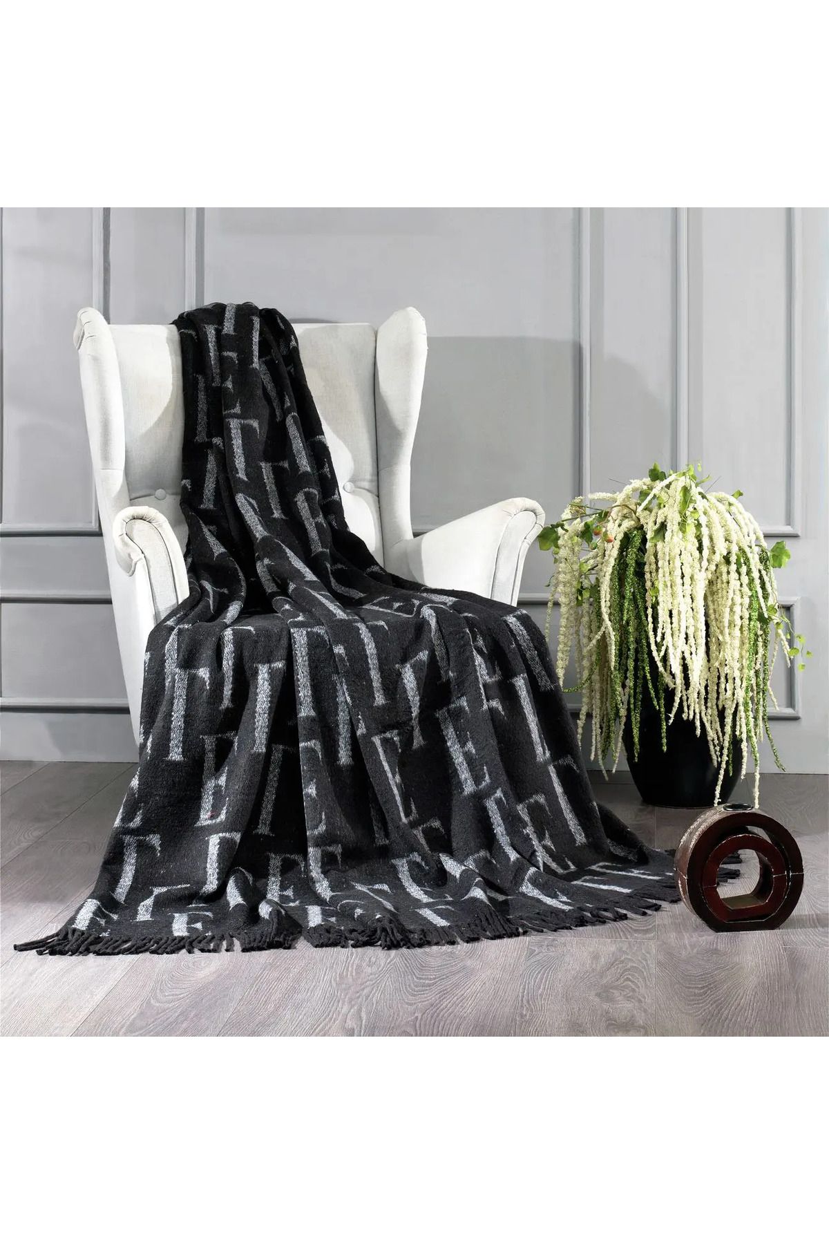 ELLE HOME Elle Throw Battaniye - Gri
