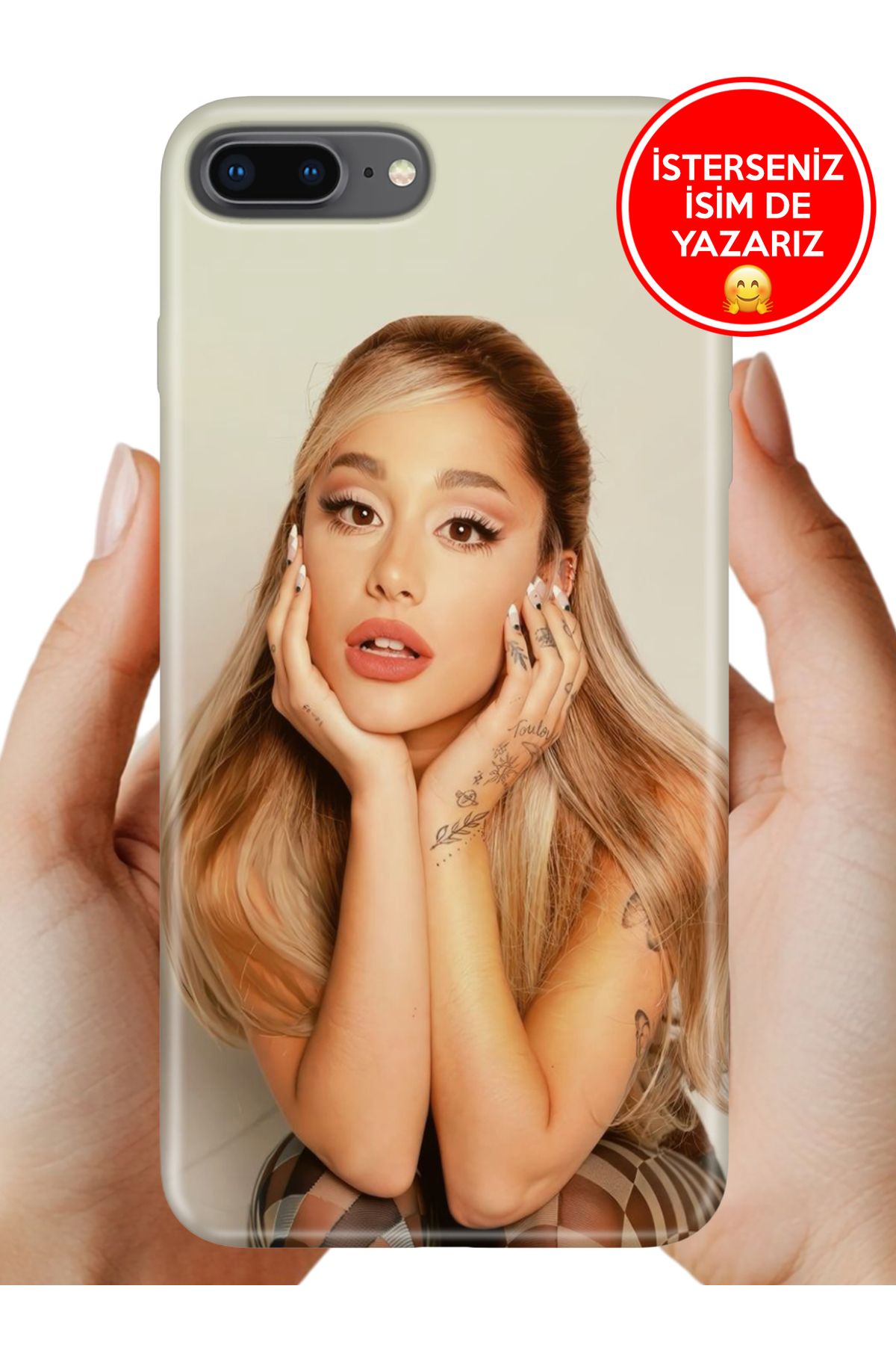 Cekuonline iPhone 7 Plus - 8 Plus Kılıf UvBaskı Özel-Tasarım Silikon Ariana Art