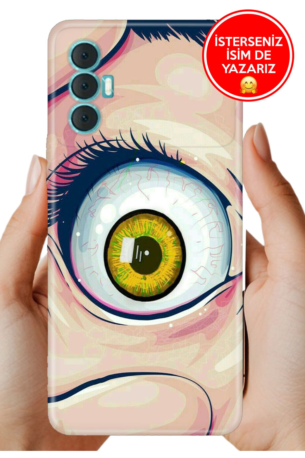 TECNO Spark 8 Pro Kılıf Desenli İsimli / İsimsiz Silikon Pörtlek Göz