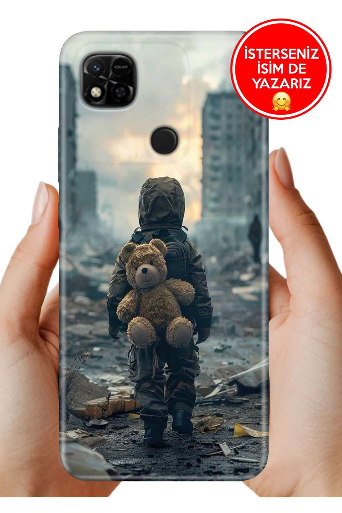 Cekuonline Xiaomi Redmi 10A Kılıf Tam Rubber Esnek Silikon Full Koruma Savaşa Hayır