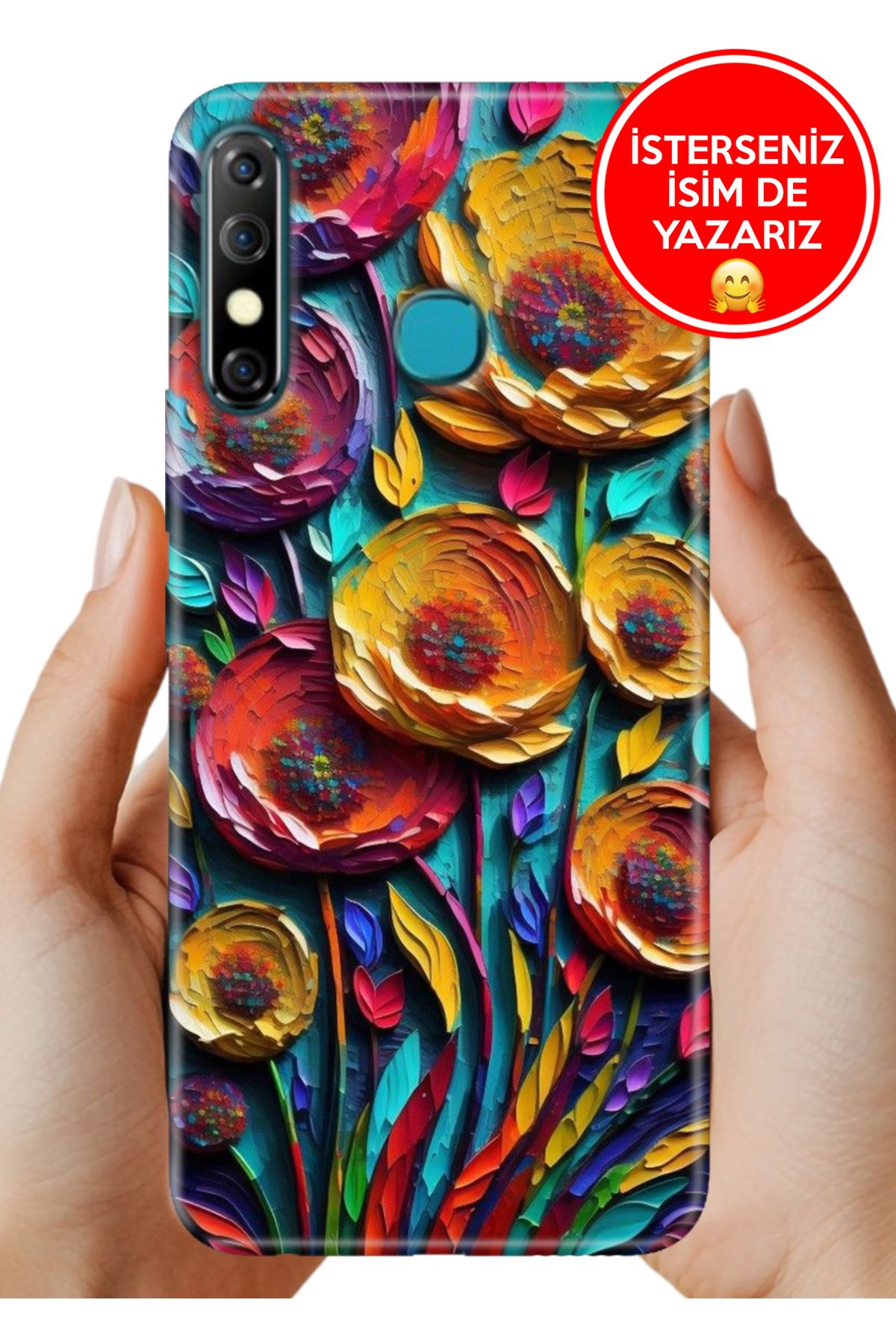Cekuonline İnfinix Hot 8 Kılıf Desenli Baskılı Kamera Korumalı ZRR Silikon 3D Bahçe
