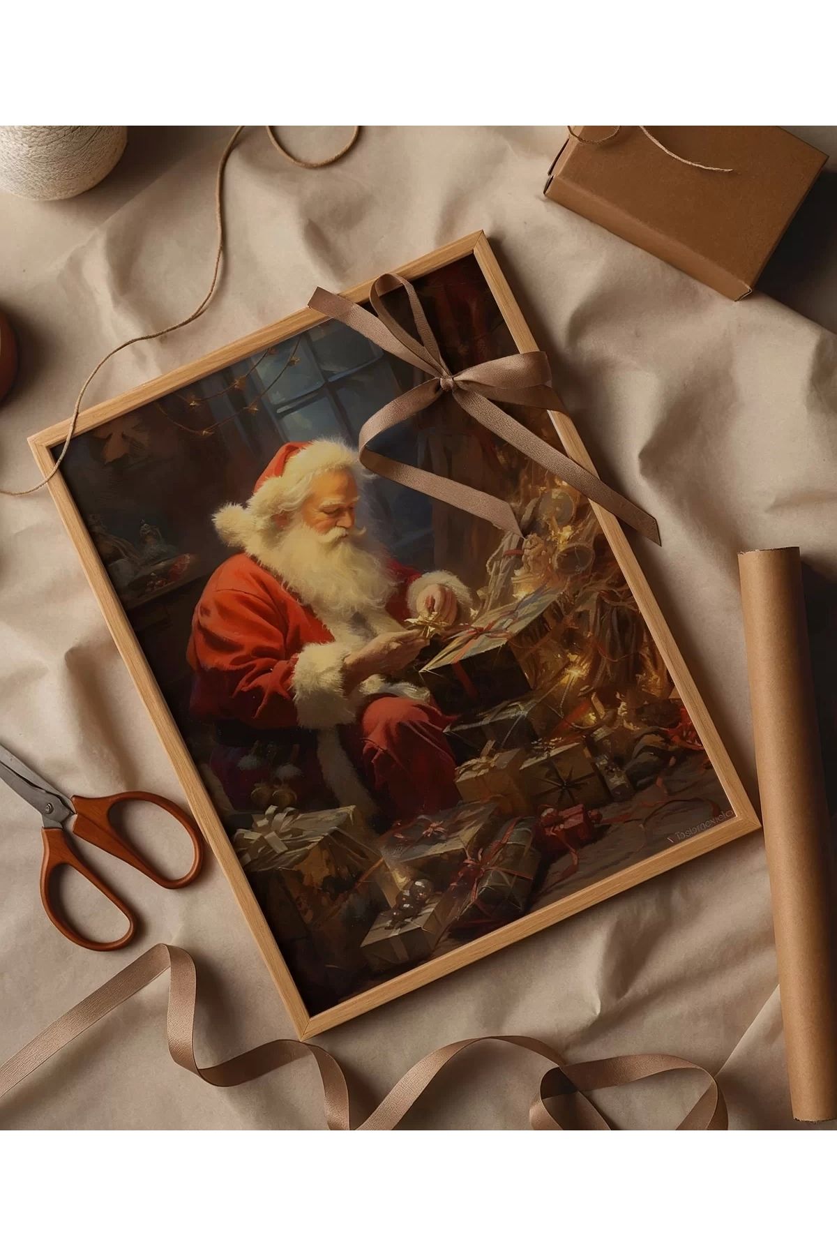 VOGLOO Çerçevesiz Poster Noel Baba'nın Atölyesi