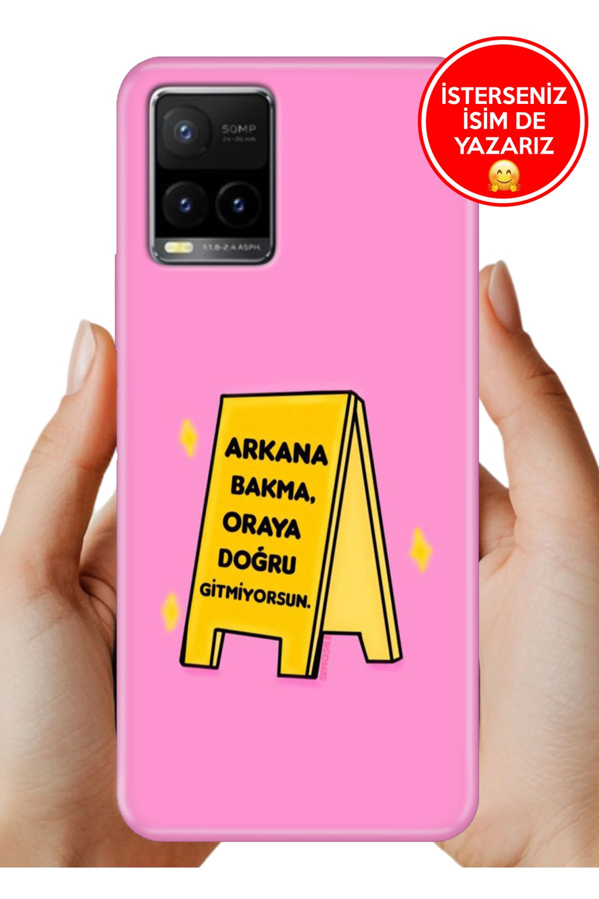 Cekuonline Vivo Y32 / Y33S Uyumlu Kılıf UvBaskı Özel-Tasarım Silikon ArkanaBakmaSlogan