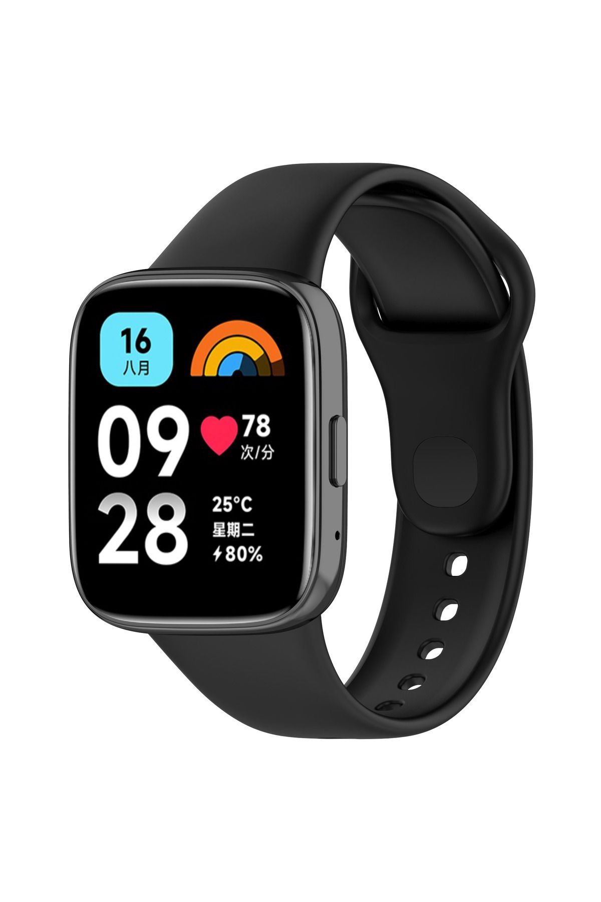 HİGUERA Xiaomi Redmi Watch 3 Active Uyumlu Klasik HGEA Kordon-Siyah