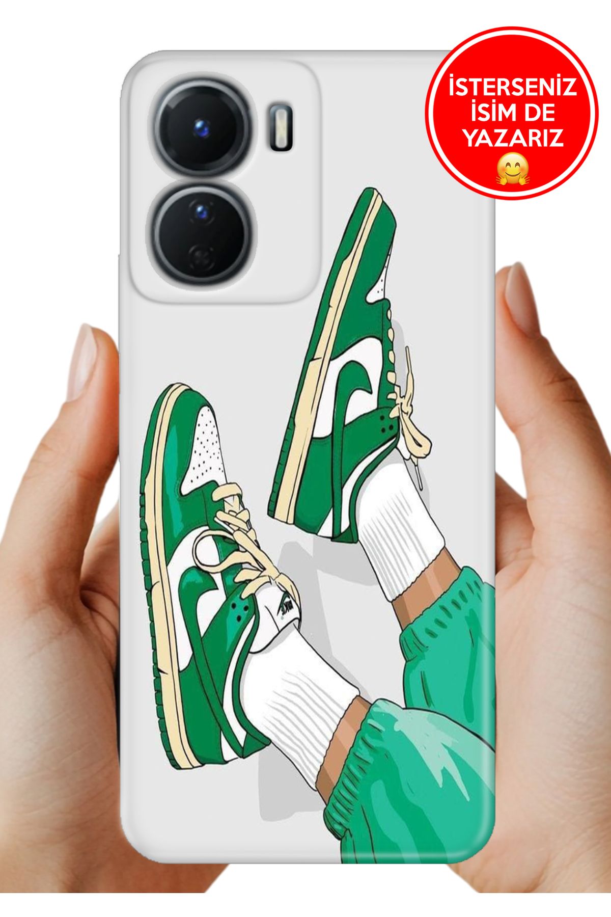 Cekuonline Y16 Kılıf Telefon Kılıfı Tasarım Kapak Yeşil Sneaker
