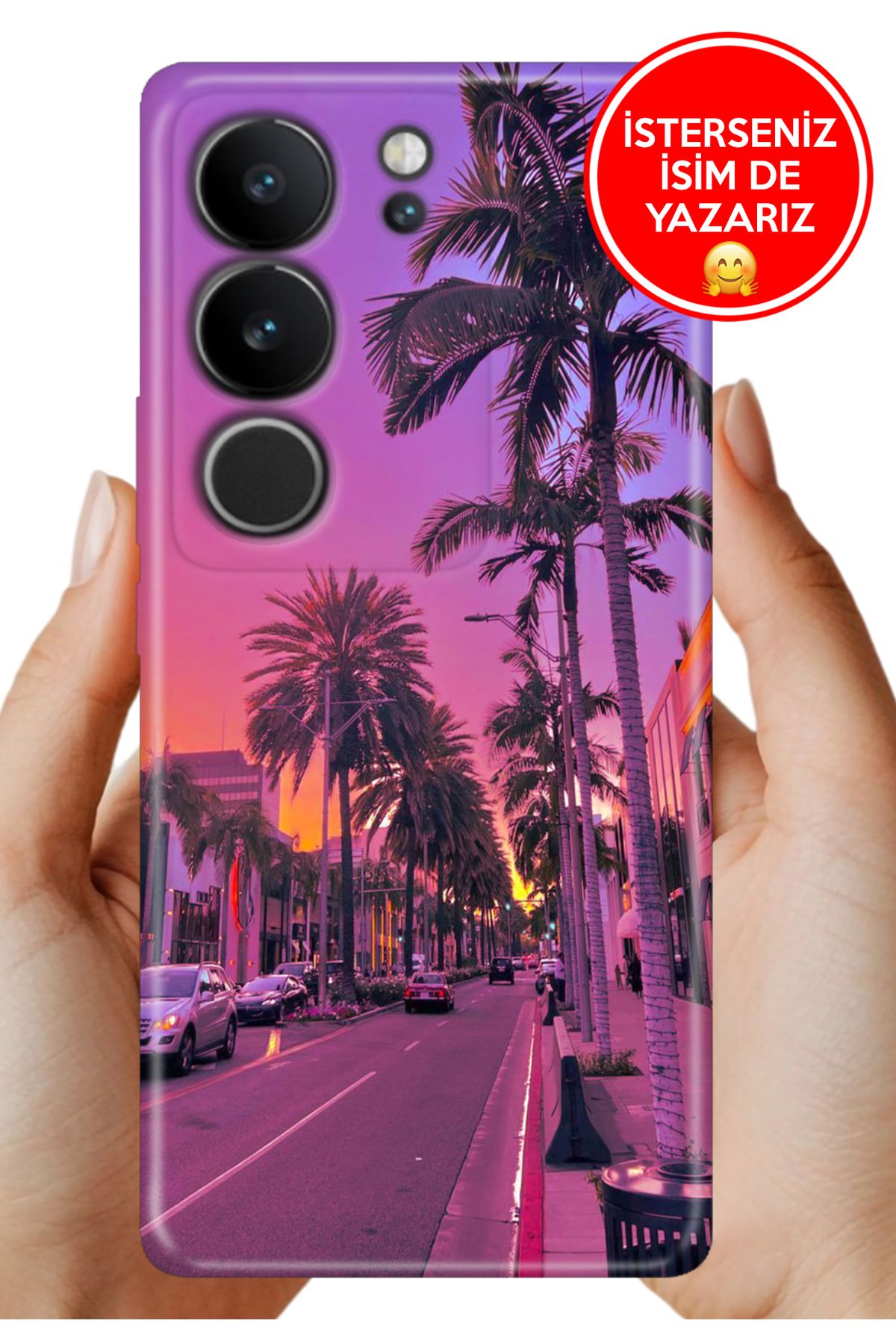 Cekuonline Vivo V29 5G Kılıf Cekuform Desenli Art Silikon Beverly Hills 90210