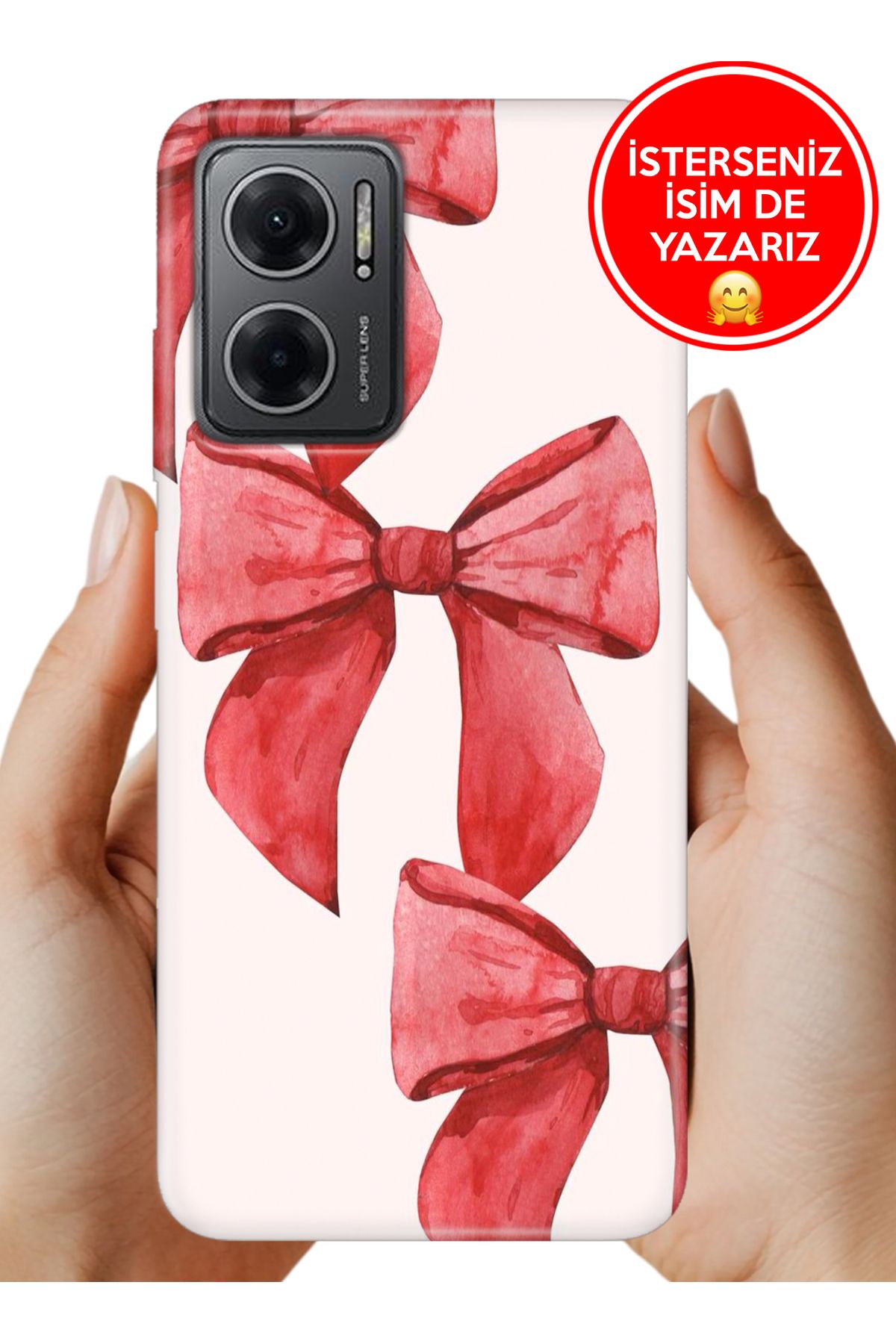 Cekuonline Redmi Note 11E Kılıf Kamera Korumalı Full Desen Arka Silikon Kurdele Sanat