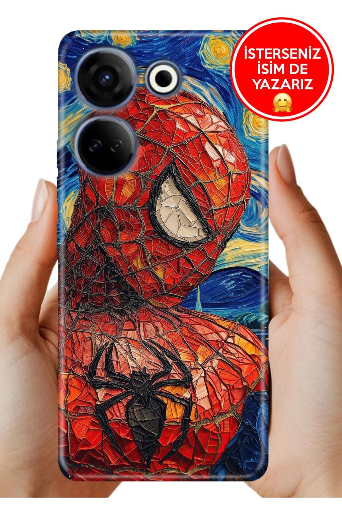TECNO Camon 20 (CK6n) Kılıf Tam Rubber Esnek Silikon Full Koruma Spider777