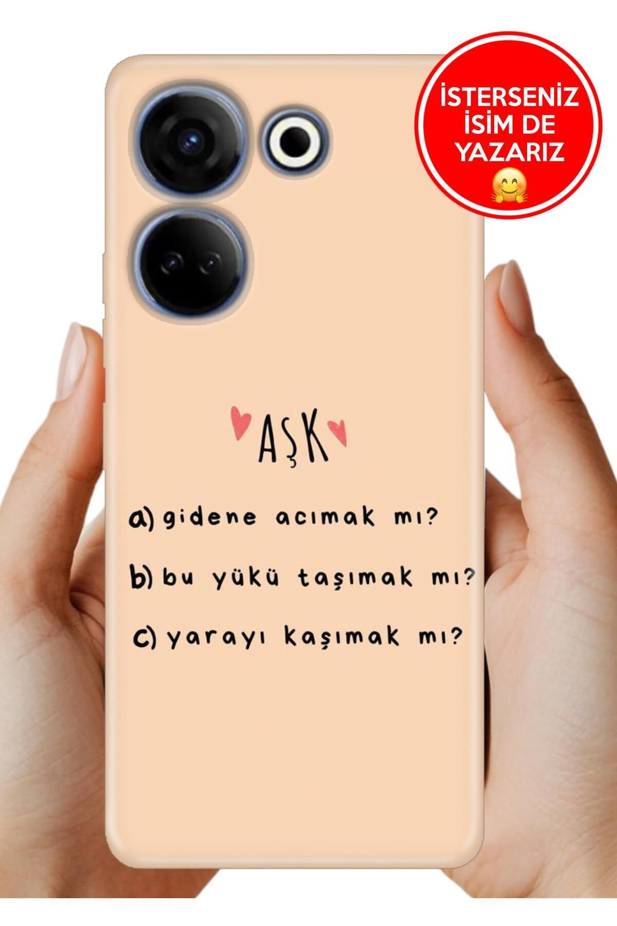 TECNO Camon 20 (CK6n) Kılıf Desenli Baskılı Kamera Korumalı ZRR Silikon Aşk Tarifi