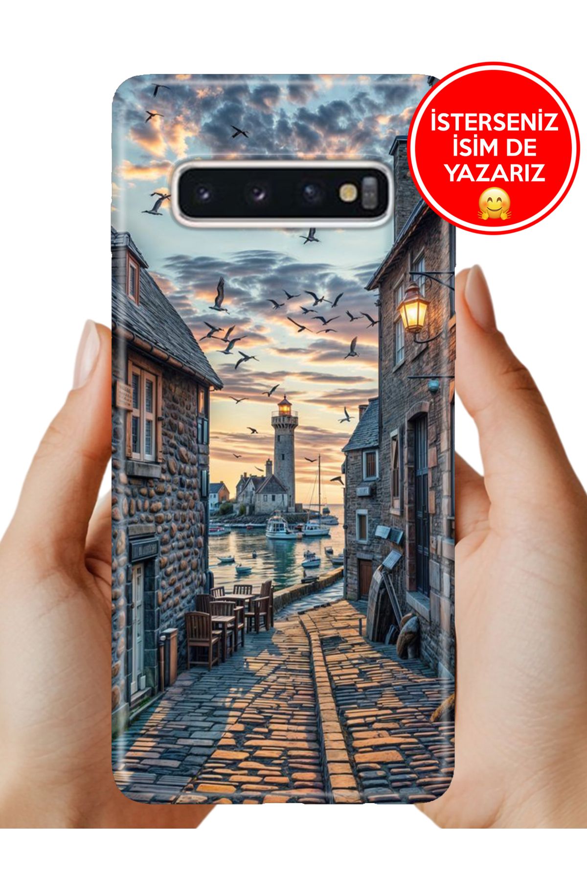Cekuonline Samsung Galaxy S10+ Plus Kılıf 0.35 mm Resimli Silikon Kasabam
