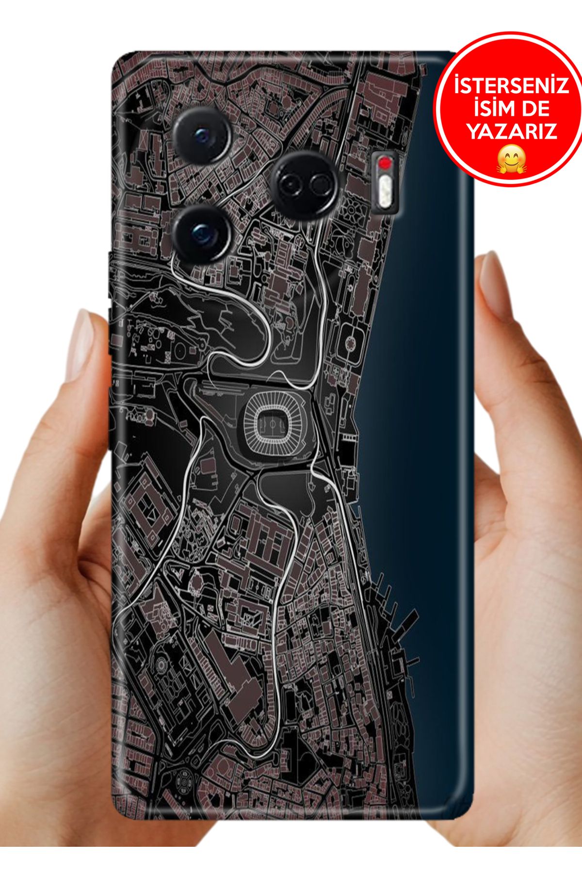 TECNO Camon 30 Pro Kılıf Tam Rubber Esnek Silikon Full Koruma SiyahBeyaz Stadyum