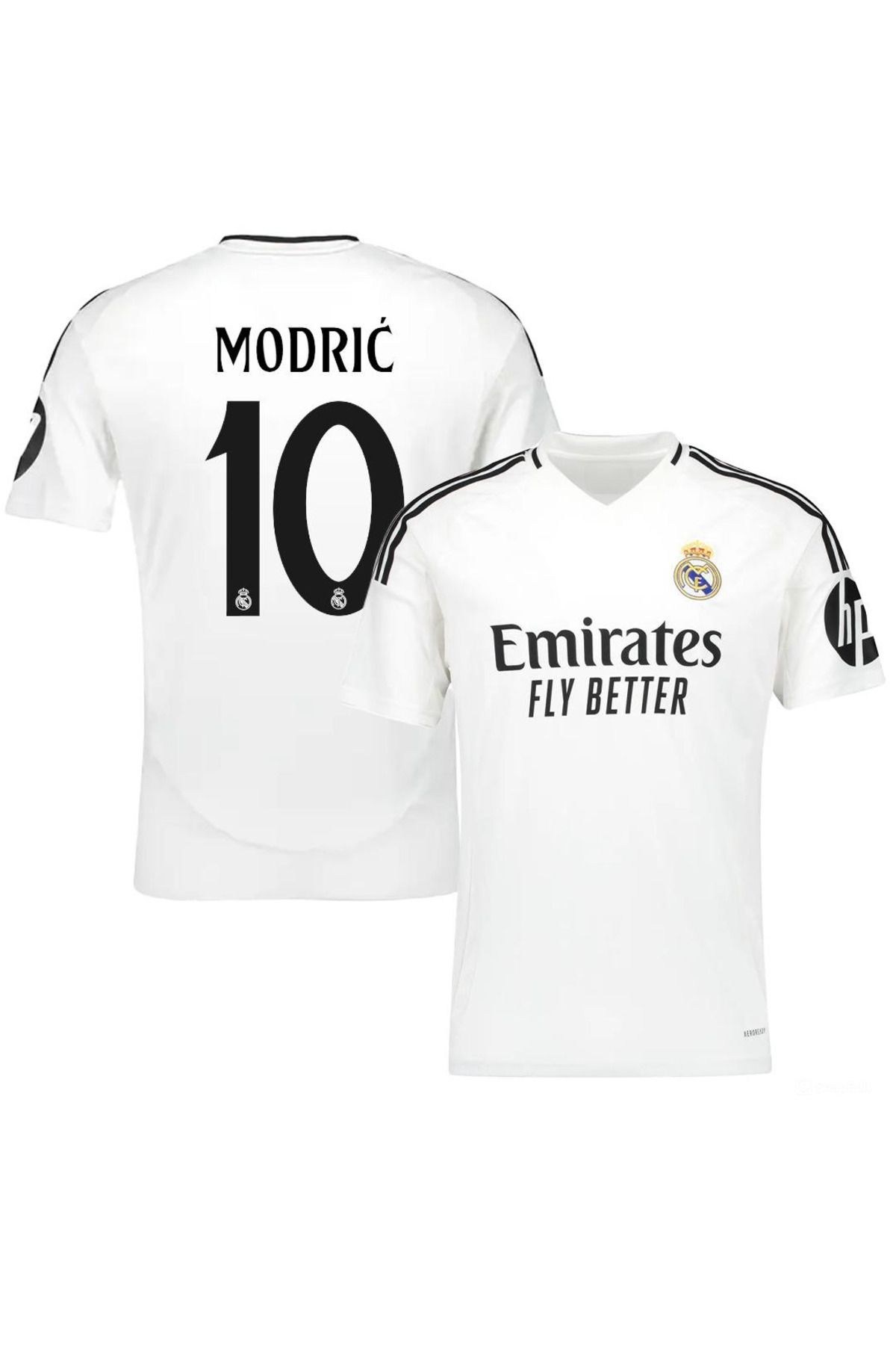 kombinezyum Real Madrid 2024/25 Sezonu #10 MODRİC İç Saha Forması Beyaz