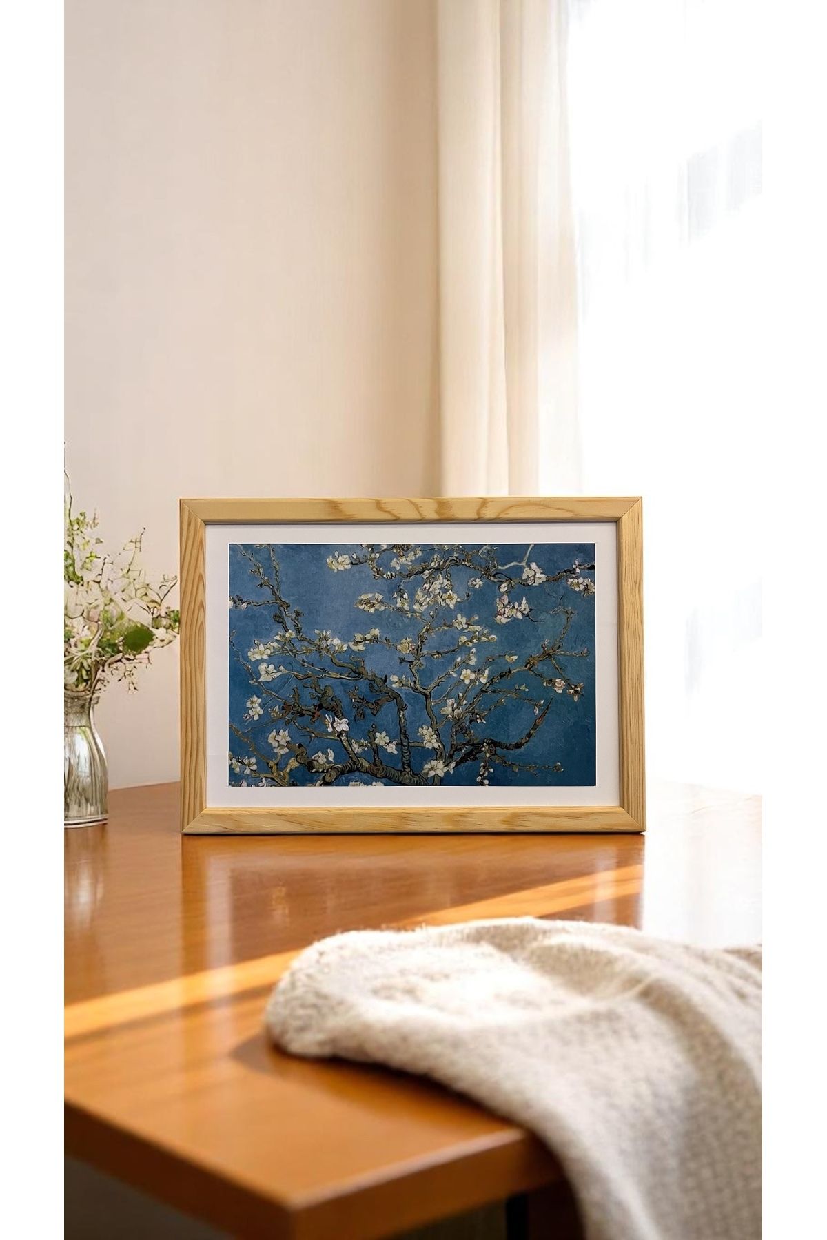 DüşlerÜlkesi Vincent van Gogh 'Badem Çiçeği' ahşap çerçeveli tablo
