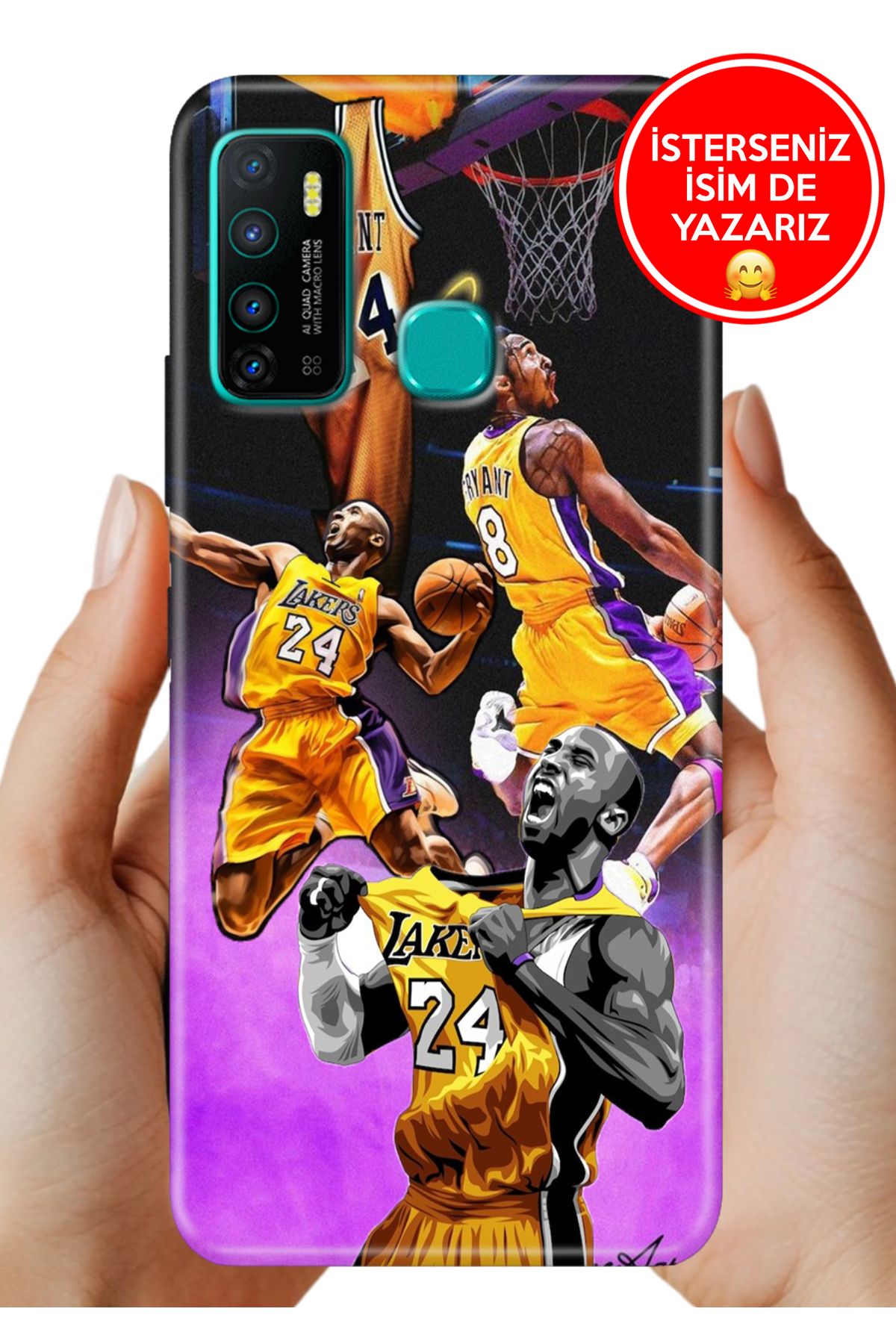 Cekuonline İnfinix Hot 9 Kılıf Hot 9 Kamera Korumalı Full Desen Arka Silikon Kobe24