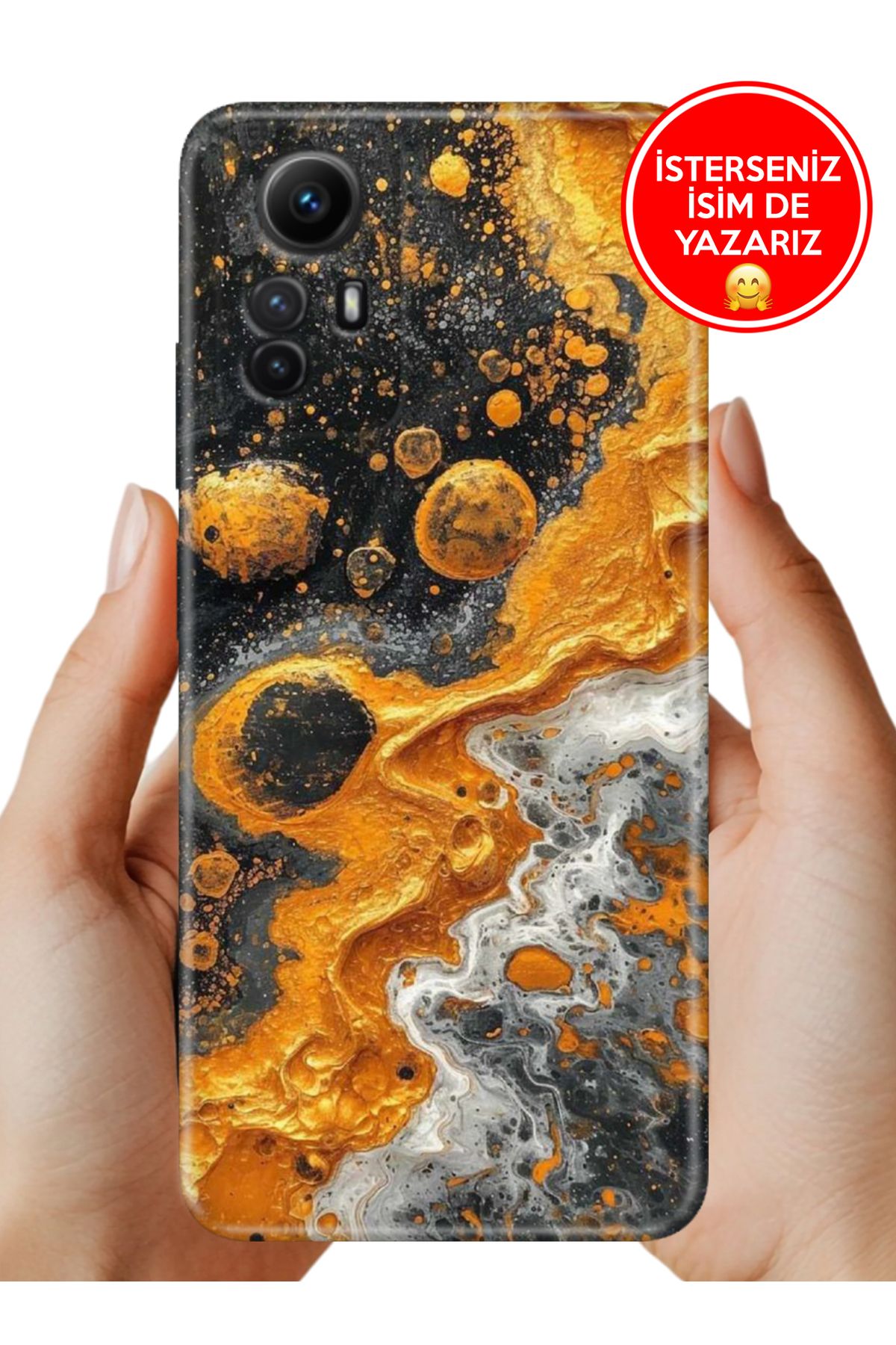 Cekuonline Xiaomi Redmi Note 12s Kılıf Kamera Korumalı Full Desen Arka Silikon Krater