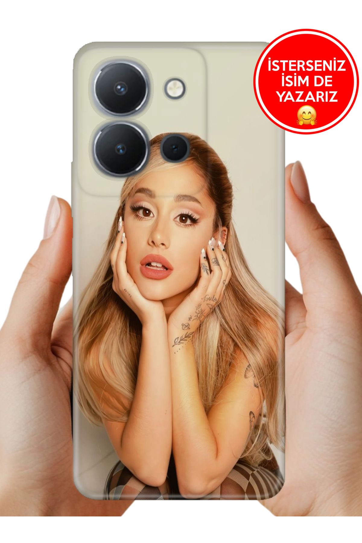 Cekuonline Vivo Y36 Uyumlu Kılıf 6.64" UvBaskı Özel-Tasarım Silikon Ariana Art