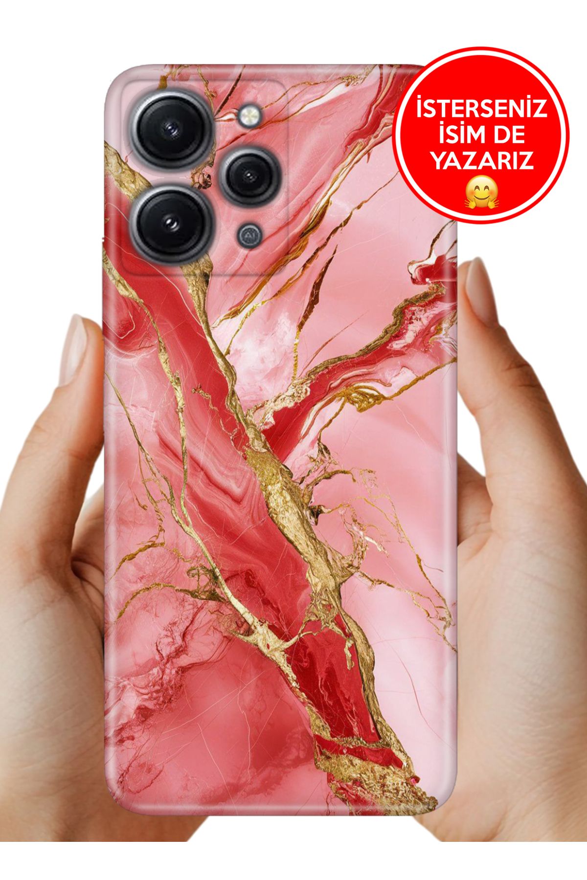Cekuonline Xiaomi Redmi 12 Kılıf Desenli İsimli / İsimsiz Silikon Pembemermer 32