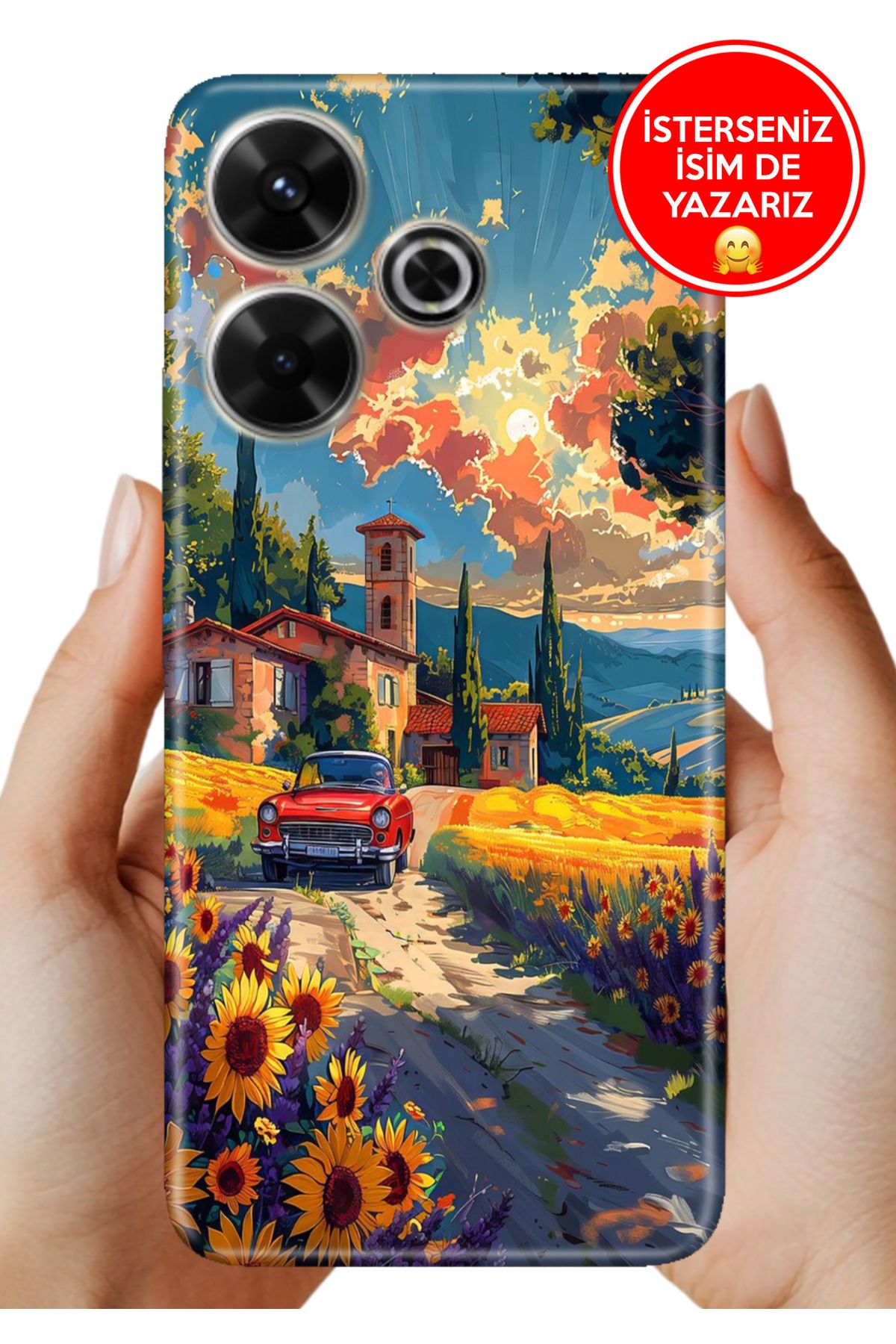 Cekuonline Xiaomi Redmi 13 4G Kılıf Kamera Korumalı Full Desen Arka Silikon Köyüm
