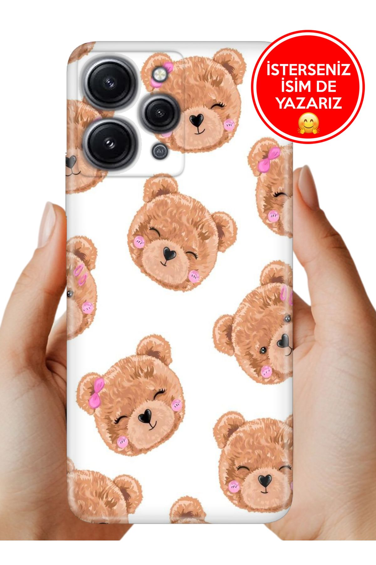 Cekuonline Xiaomi Redmi 12 Kılıf Kamera Koruma Vip-Seri Esnek Silikon Minnoş Ayıcık