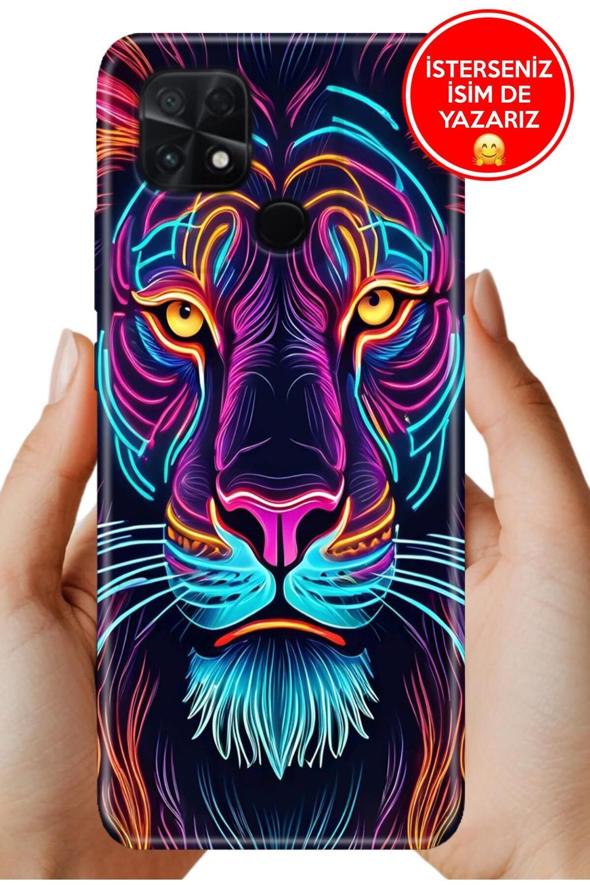 POCO C40 / Xiaomi Poco-C40 Kılıf Baskılı Yerli Üretim Kapak Silikon Led Lion