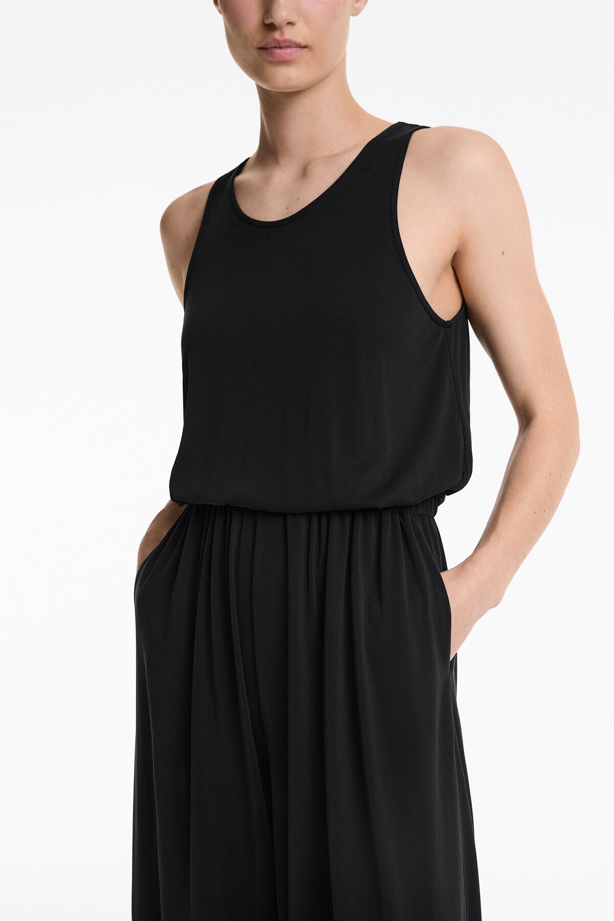 Oysho-Floaty crossover back midi jumpsuit with modal 3