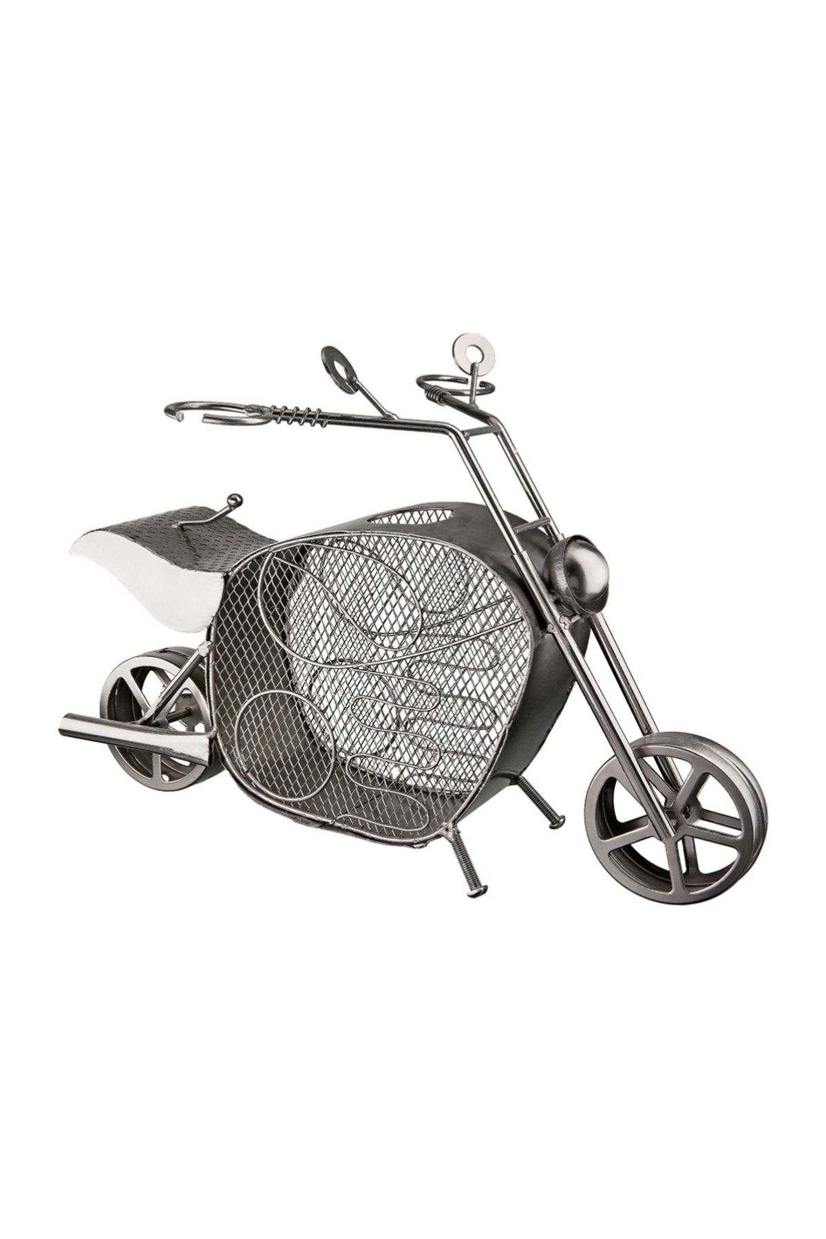 Gilde Gılde Şişe Tutucu Motosiklet Metal Antrasit L.23 Cm W.37 Cm Y.27 Cm