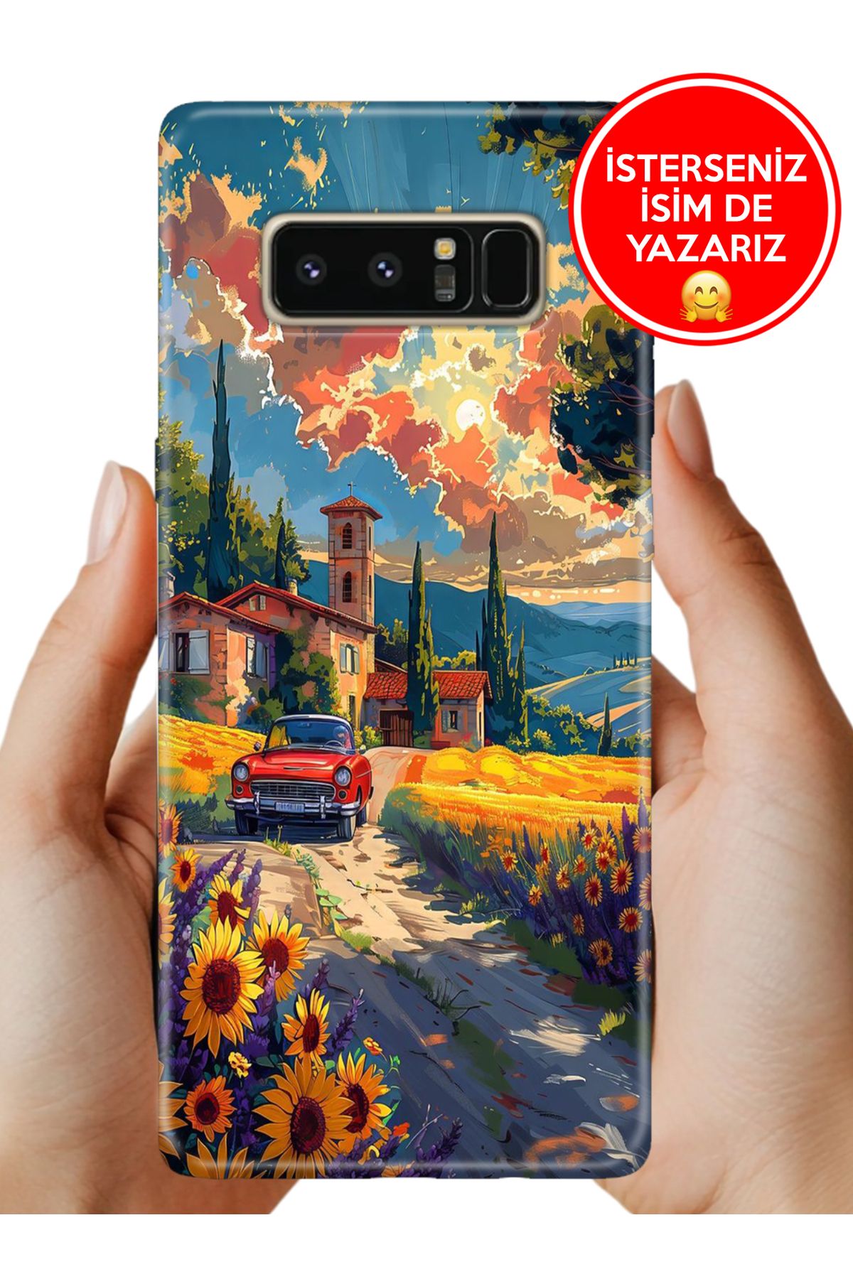 Cekuonline Galaxy Note 8 Kılıf Kamera Korumalı Full Desen Arka Silikon Köyüm